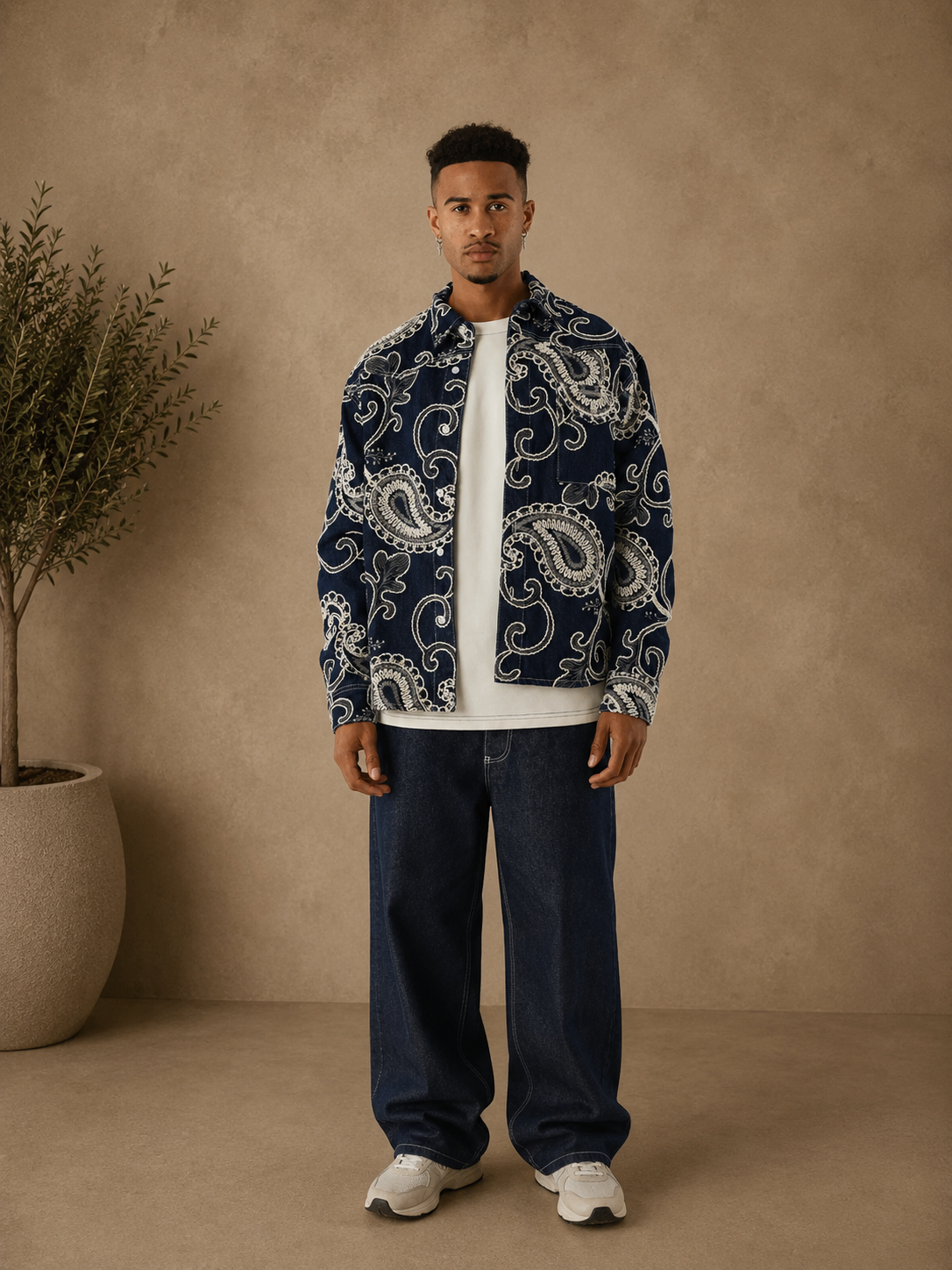 PXP - Veste en jean bandana brodée