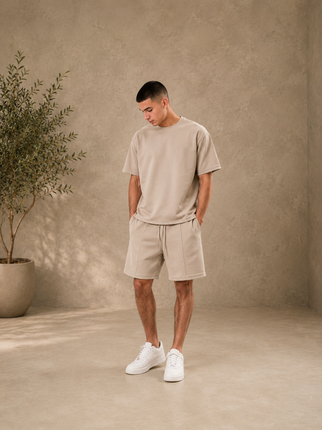 Short Néoprène beige
