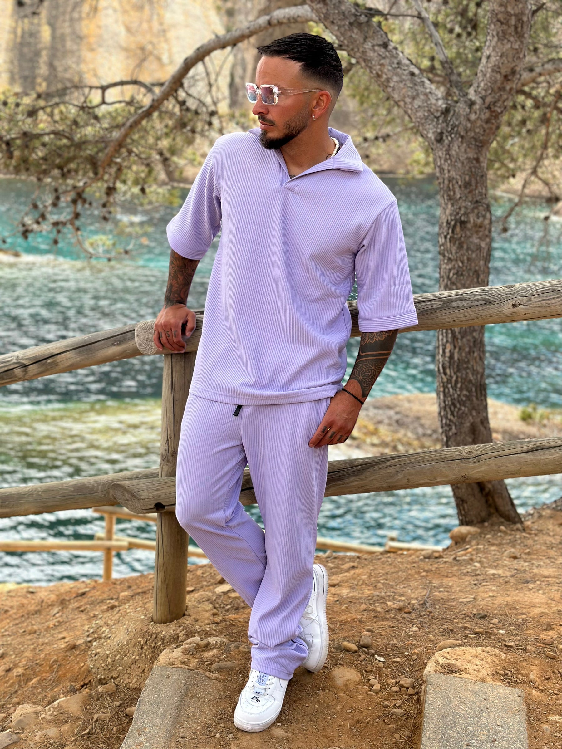 Ensemble Paolo lila polo + pantalon - Stayin