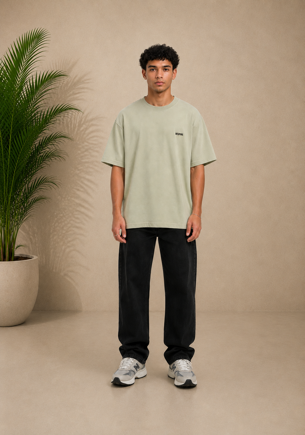 T-shirt oversize Respire kaki
