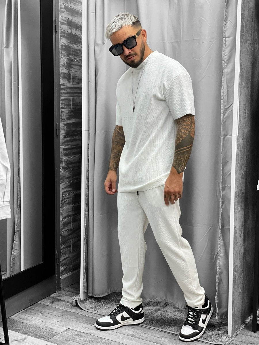 Frilivin - Pantalon blanc cotelé #7347 - Stayin