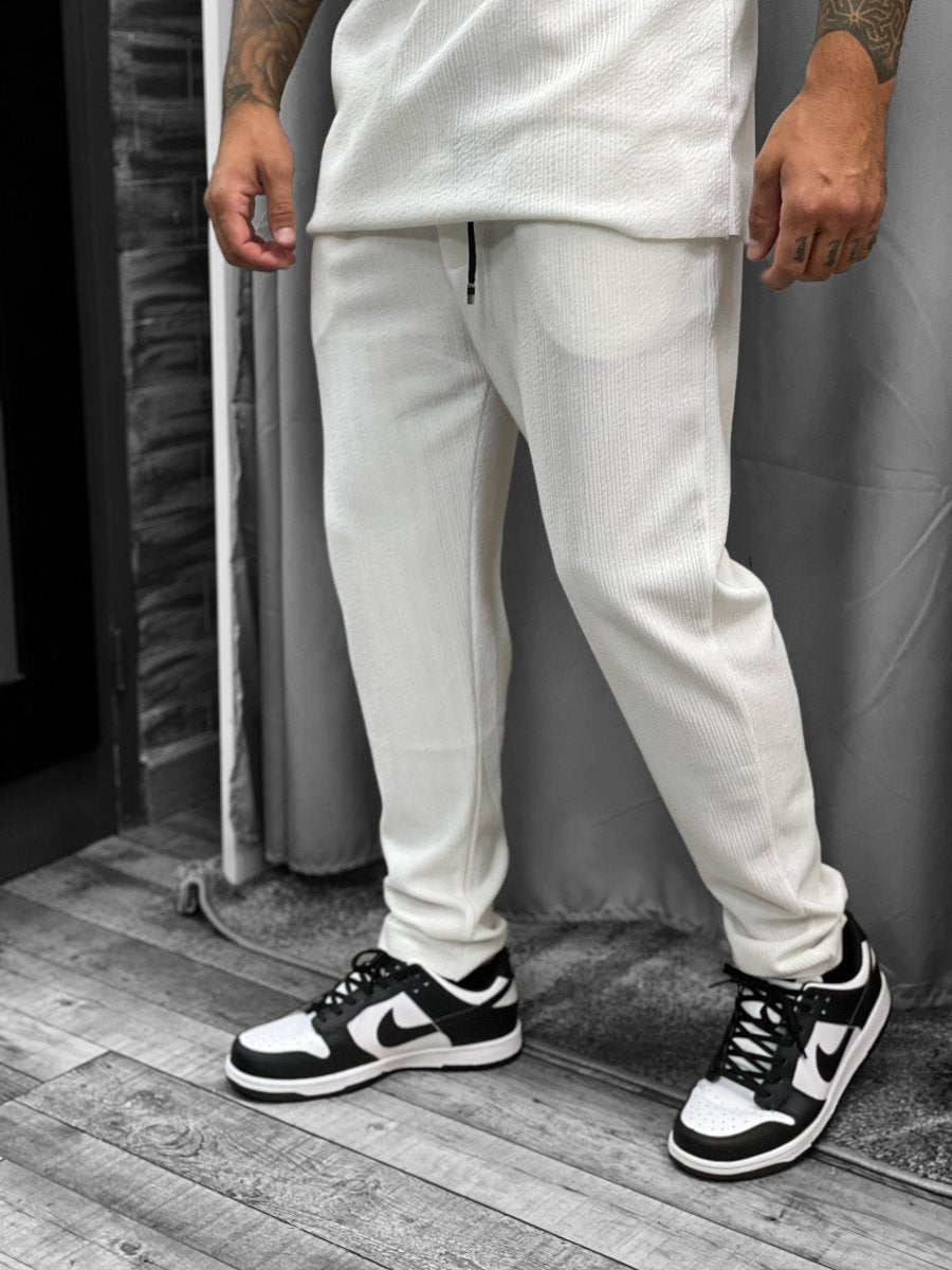 Frilivin - Pantalon blanc cotelé #7347 - Stayin