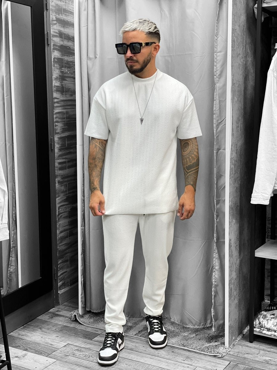 Frilivin - Pantalon blanc cotelé #7347 - Stayin