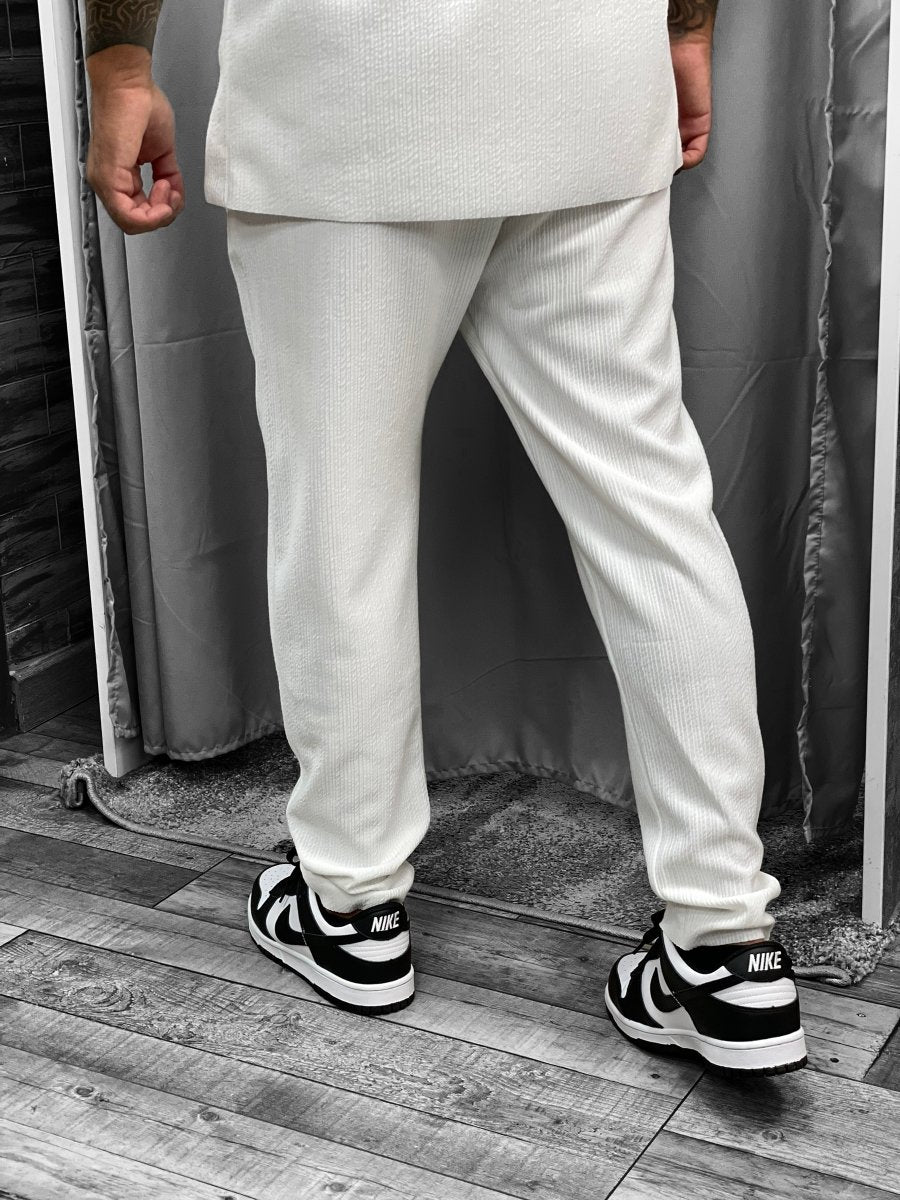 Frilivin - Pantalon blanc cotelé #7347 - Stayin