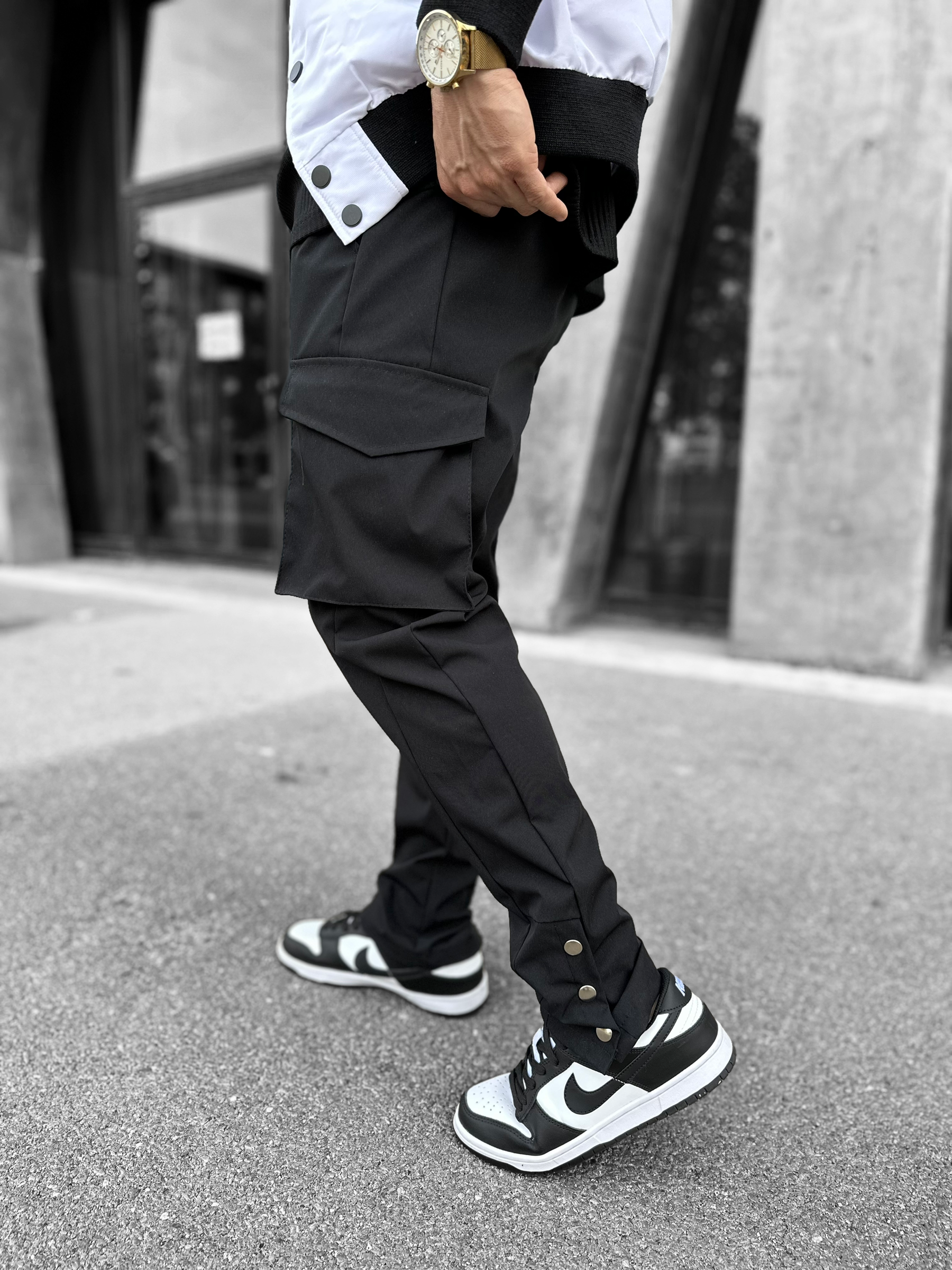 Pantalon Cargo Atlanta 3 boutons noir - Stayin