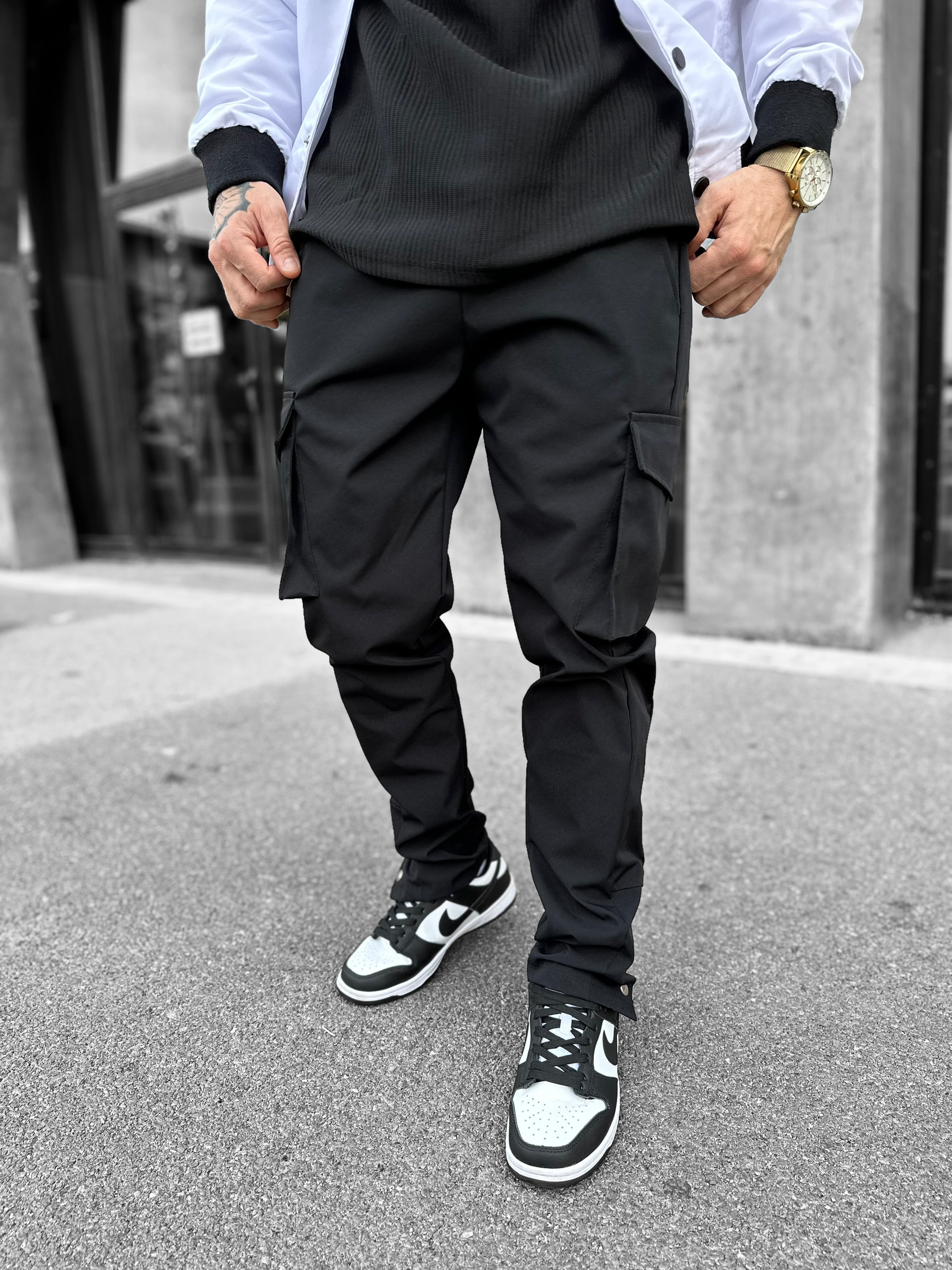 Pantalon Cargo Atlanta 3 boutons noir - Stayin