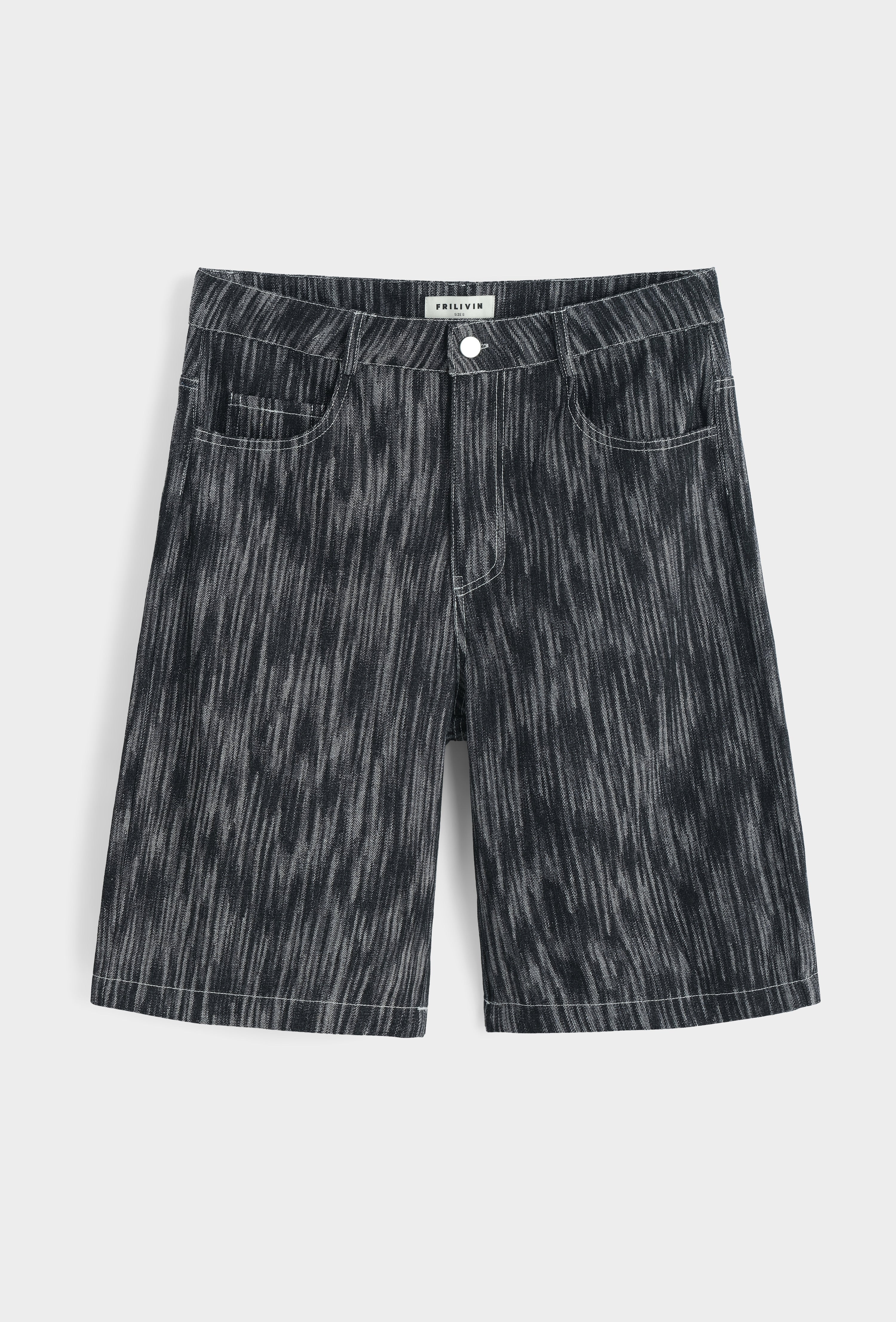 Ensemble short chemise jean gris zip