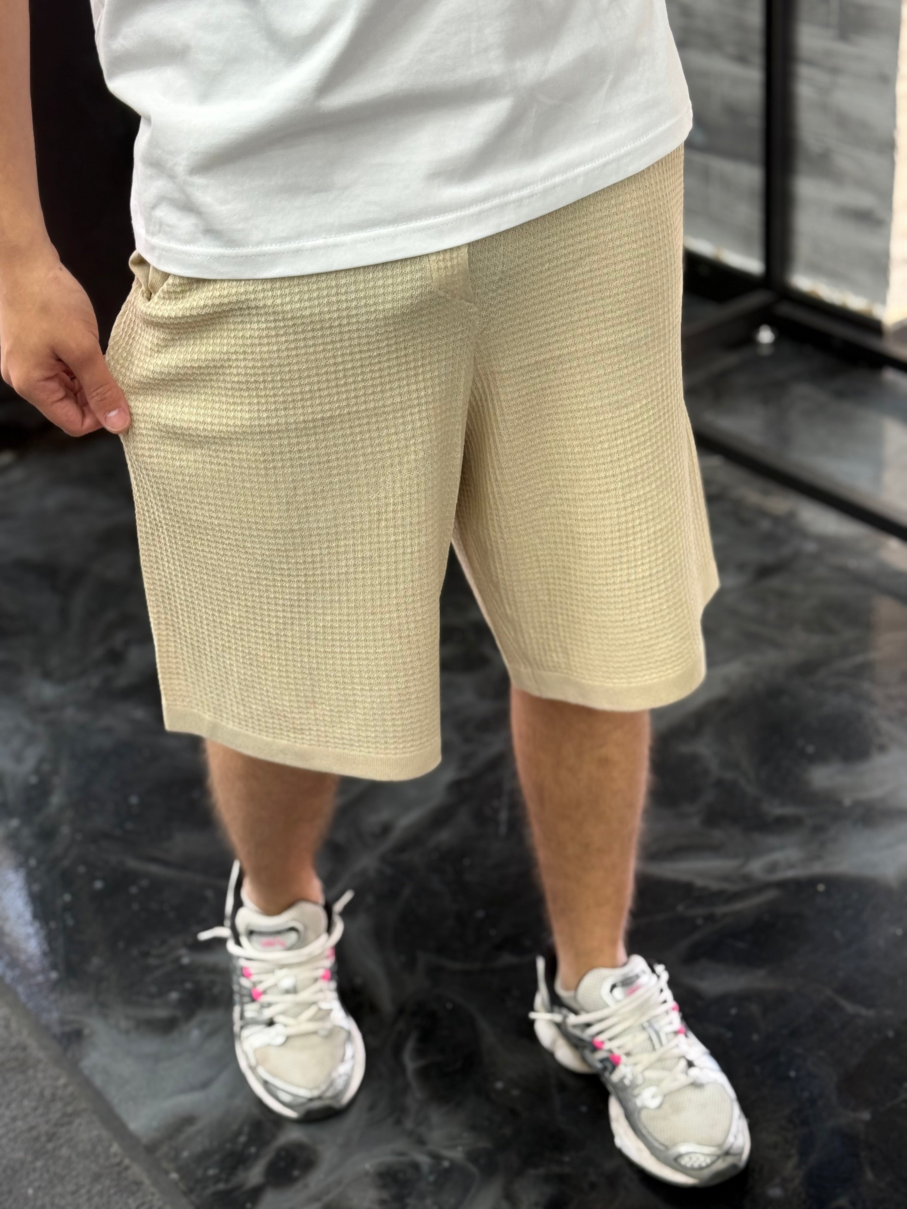 Short maille beige
