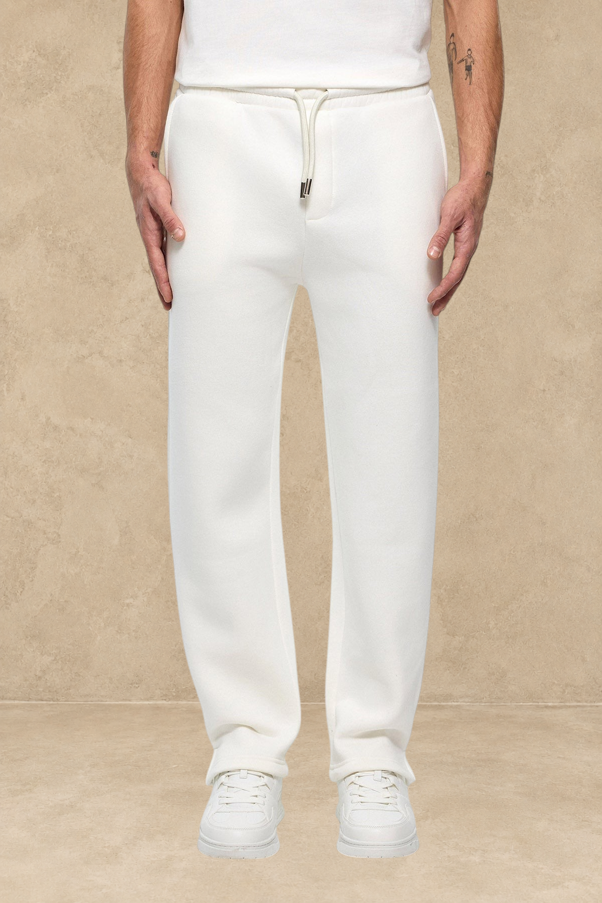 Pantalon jogg fente blanc