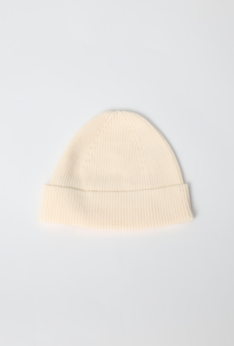 Bonnet court maille beige