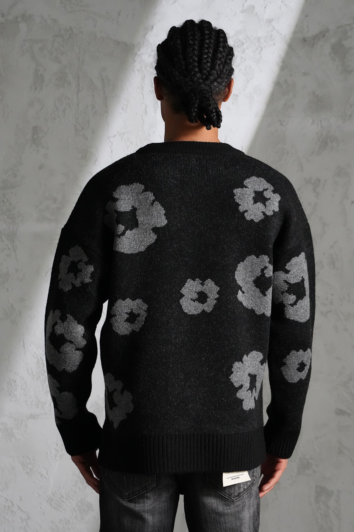 Pull maille Tears noir