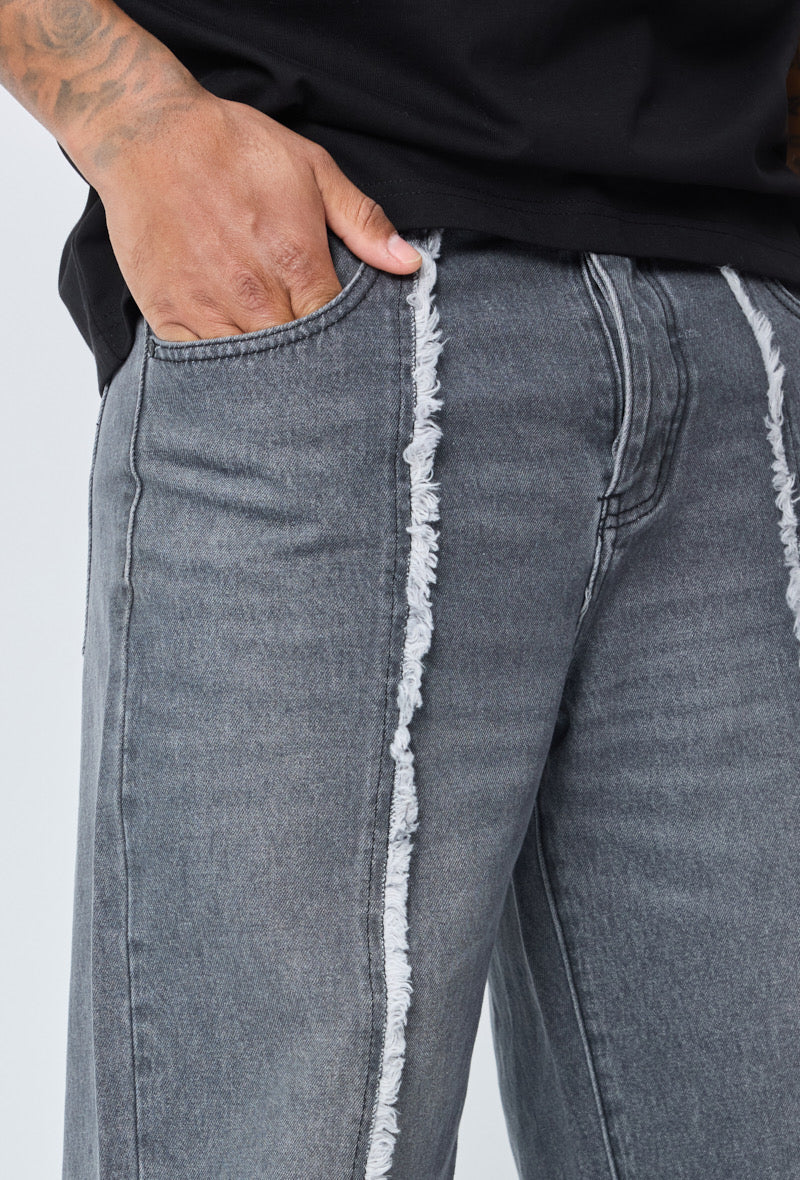 Jean gris coutures