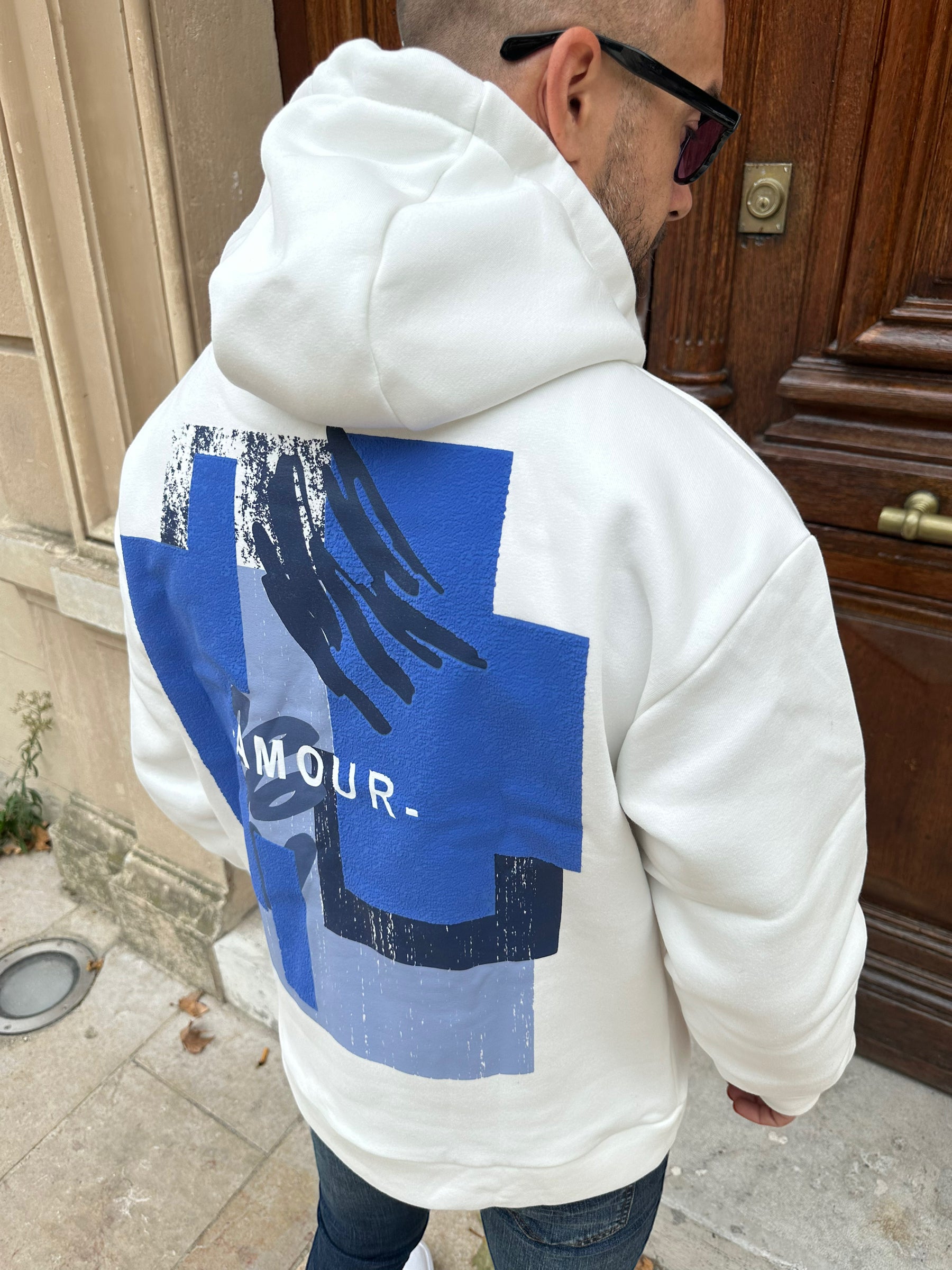 Sweat capuche blanc Amour - Stayin