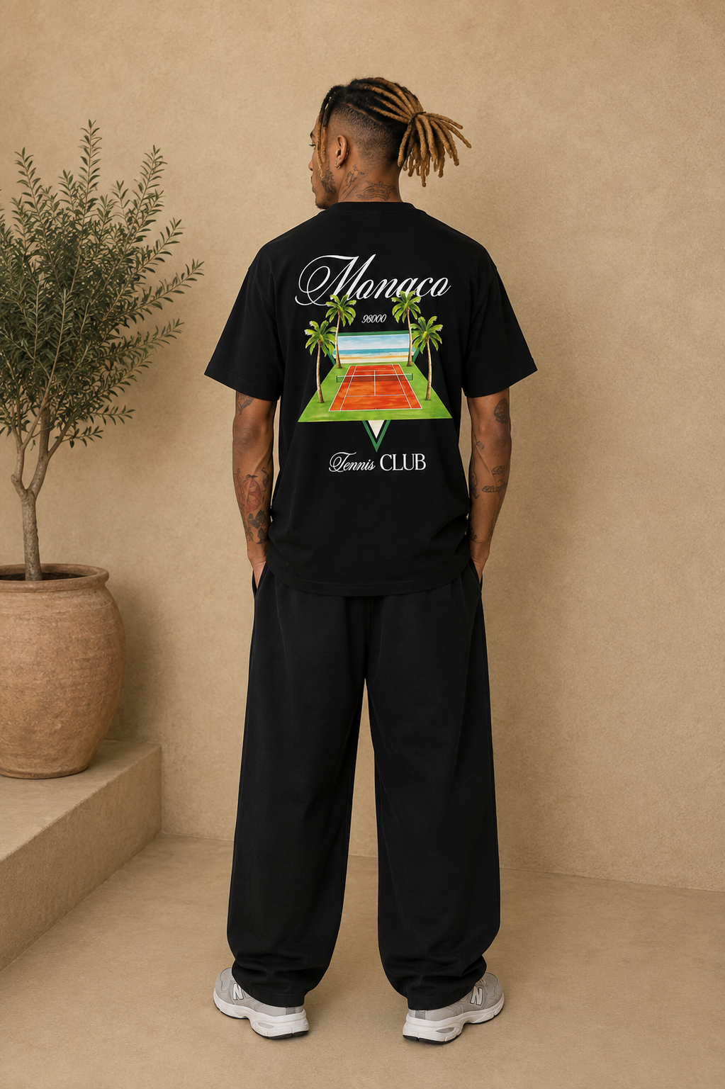 T-Shirt Monaco Tennis noir