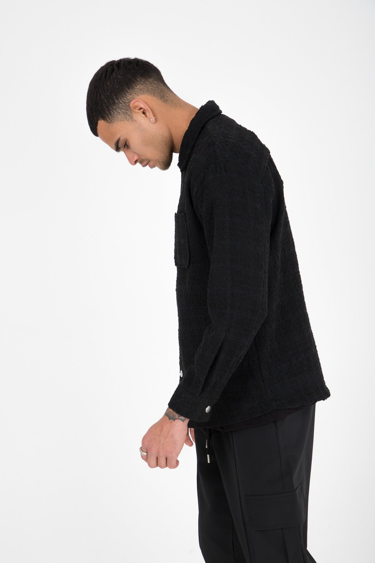 Surchemise noir texturé