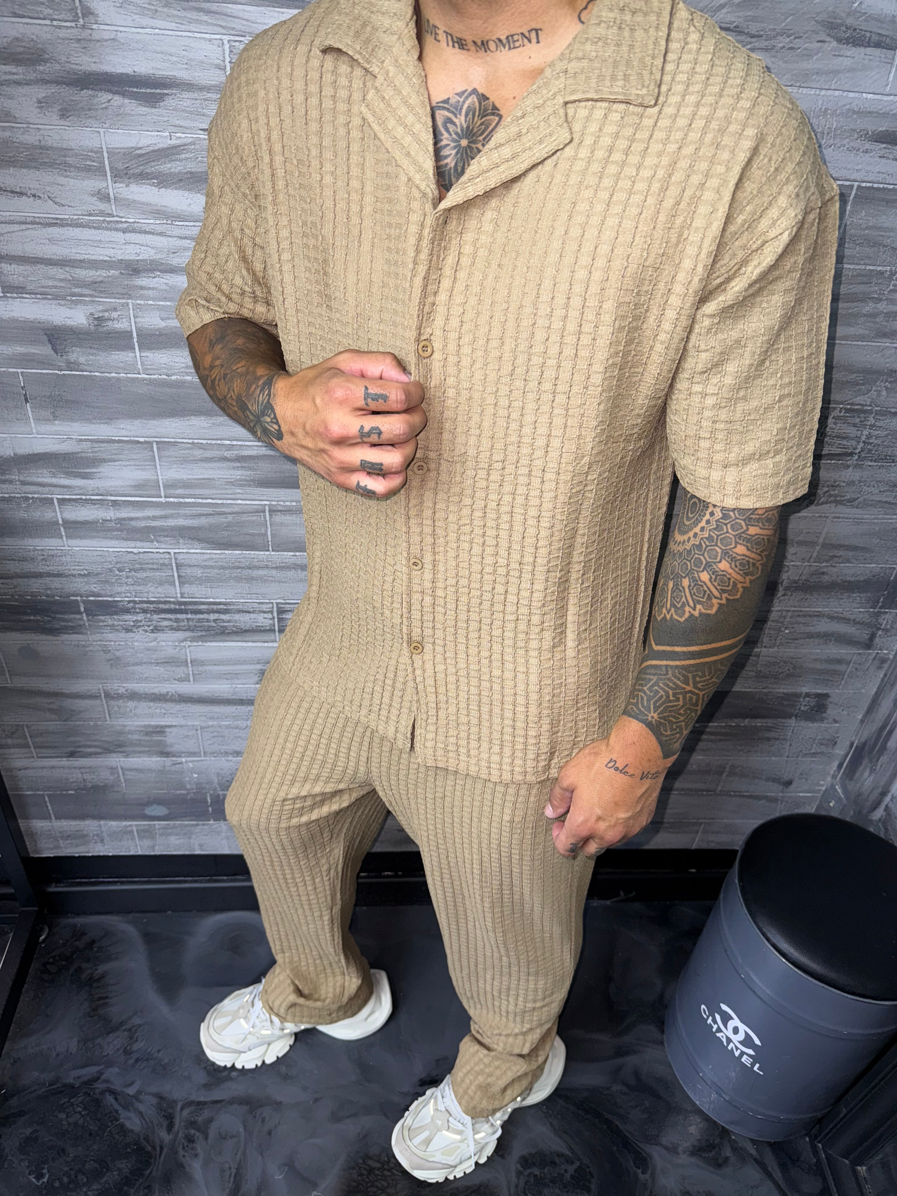 Ensemble Palma chemise + pantalon marron