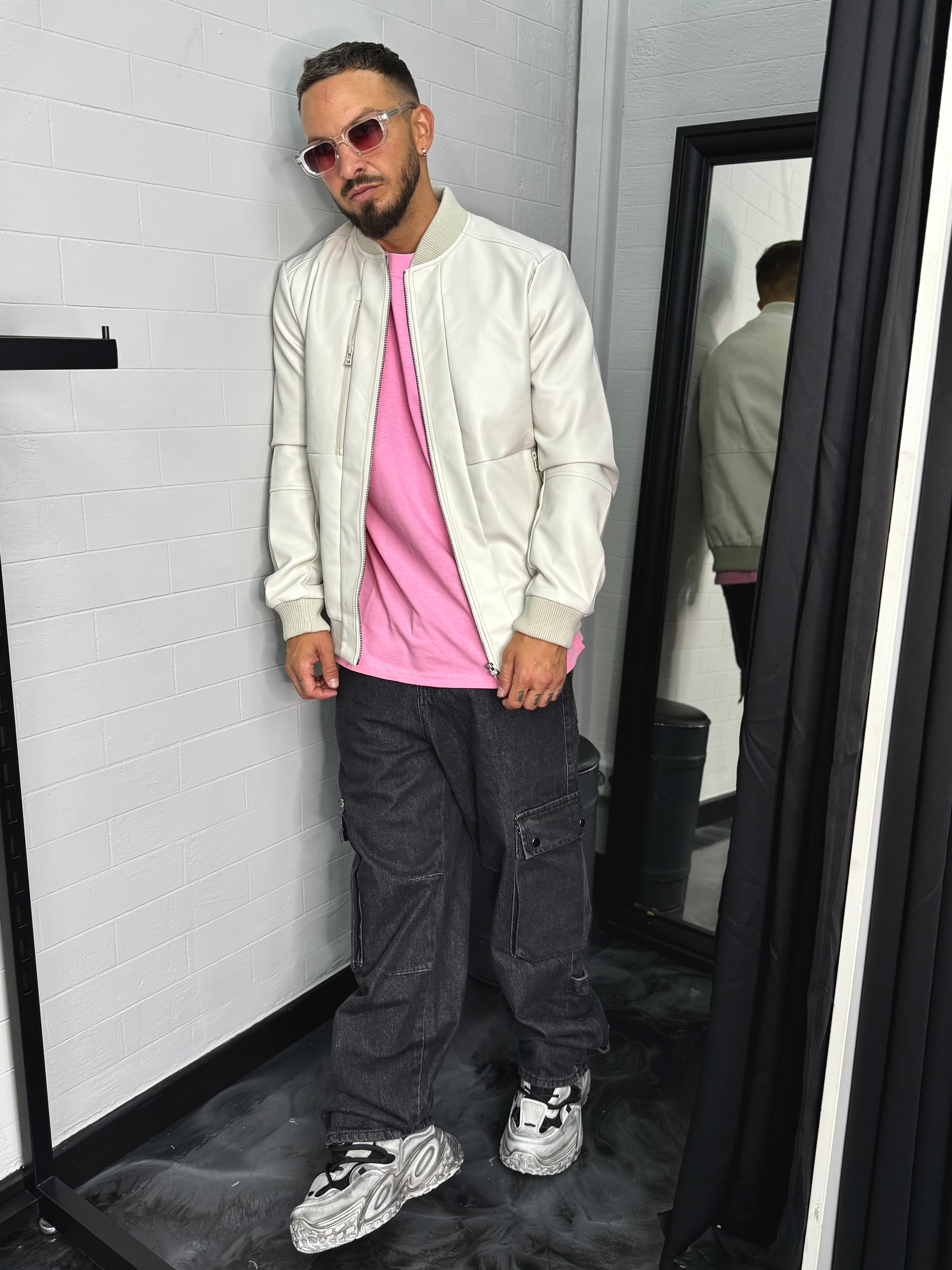 Veste Simili cuir crème