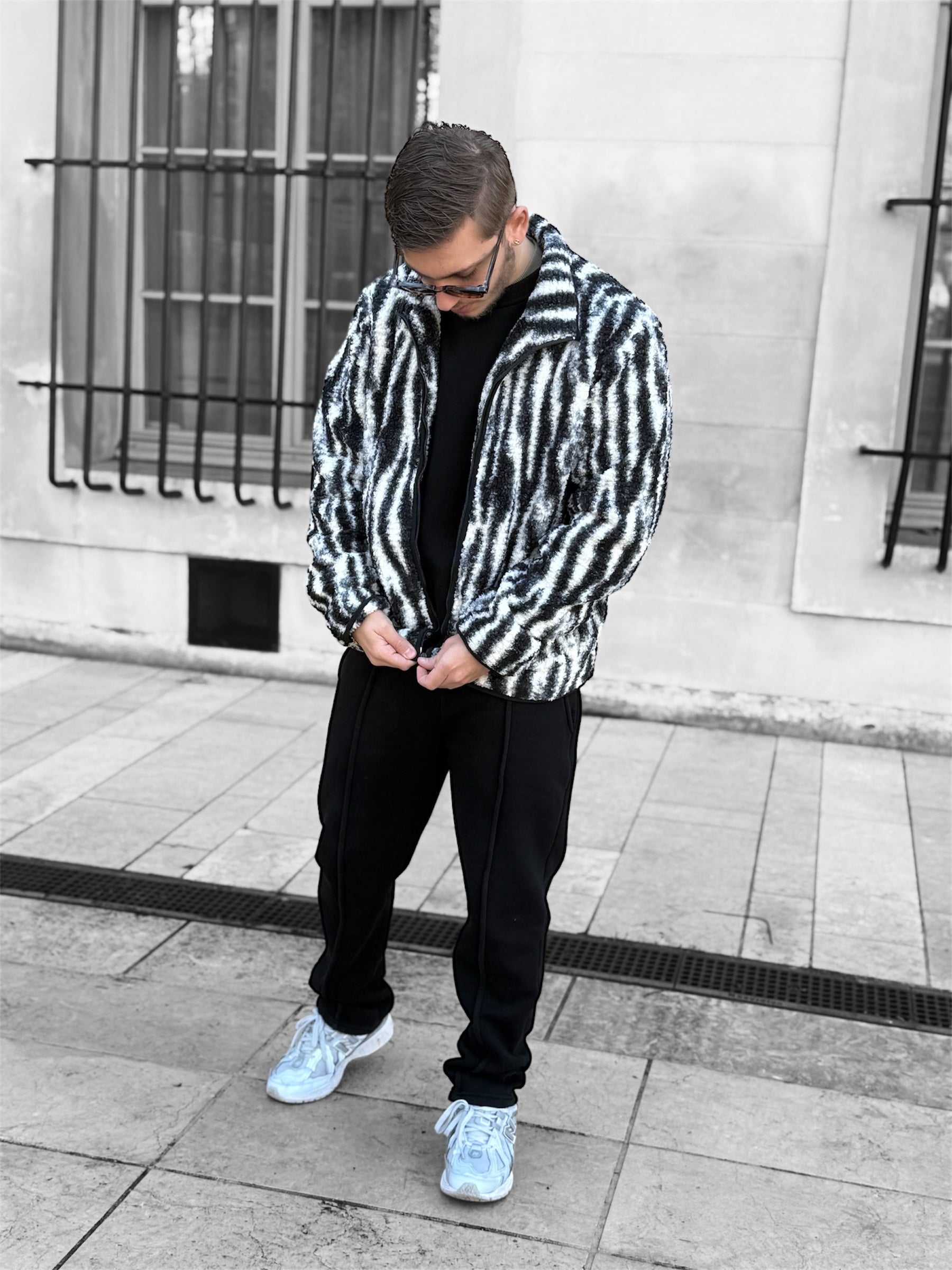 Veste laine zébrée