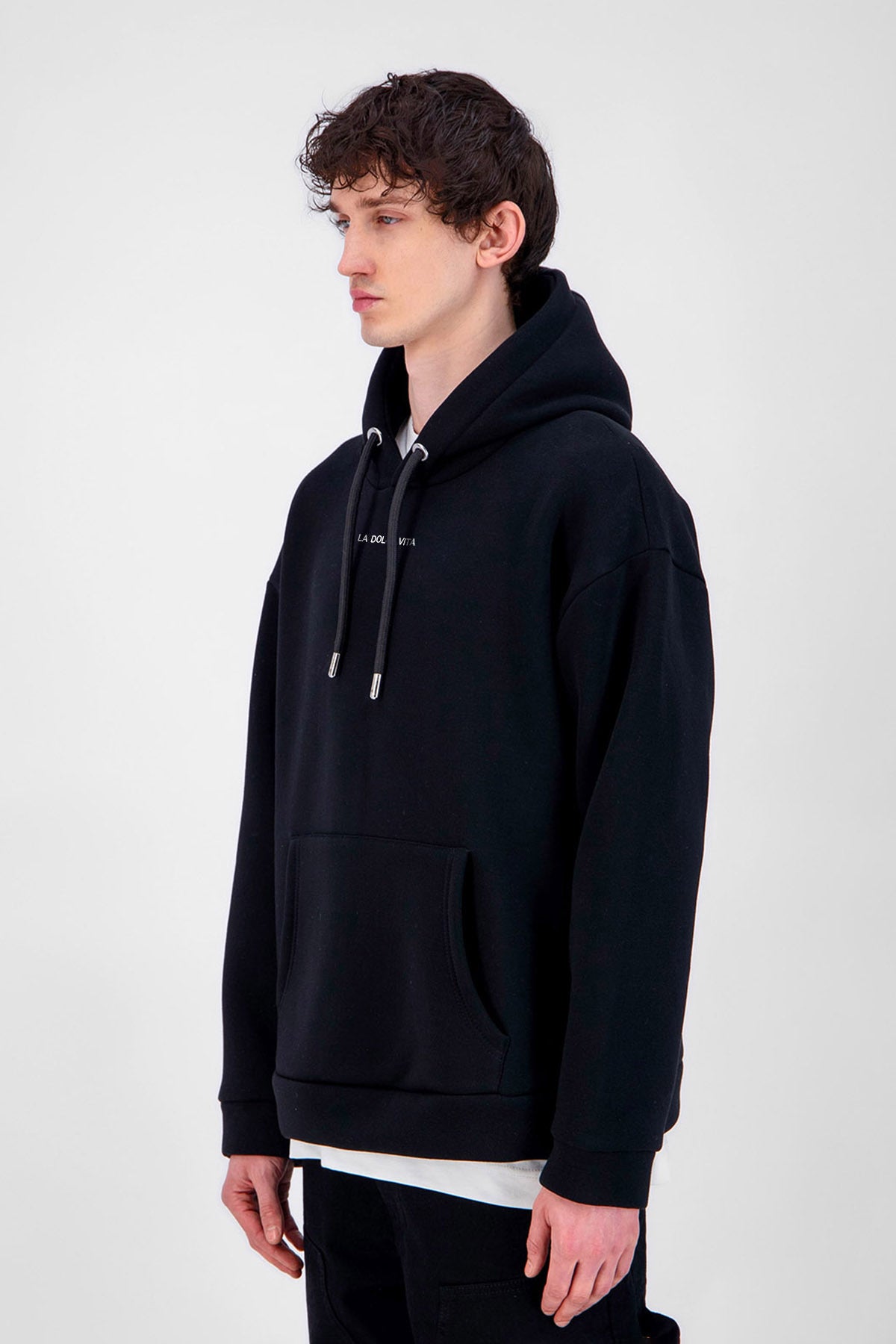 Sweat capuche noir Dolce Vita