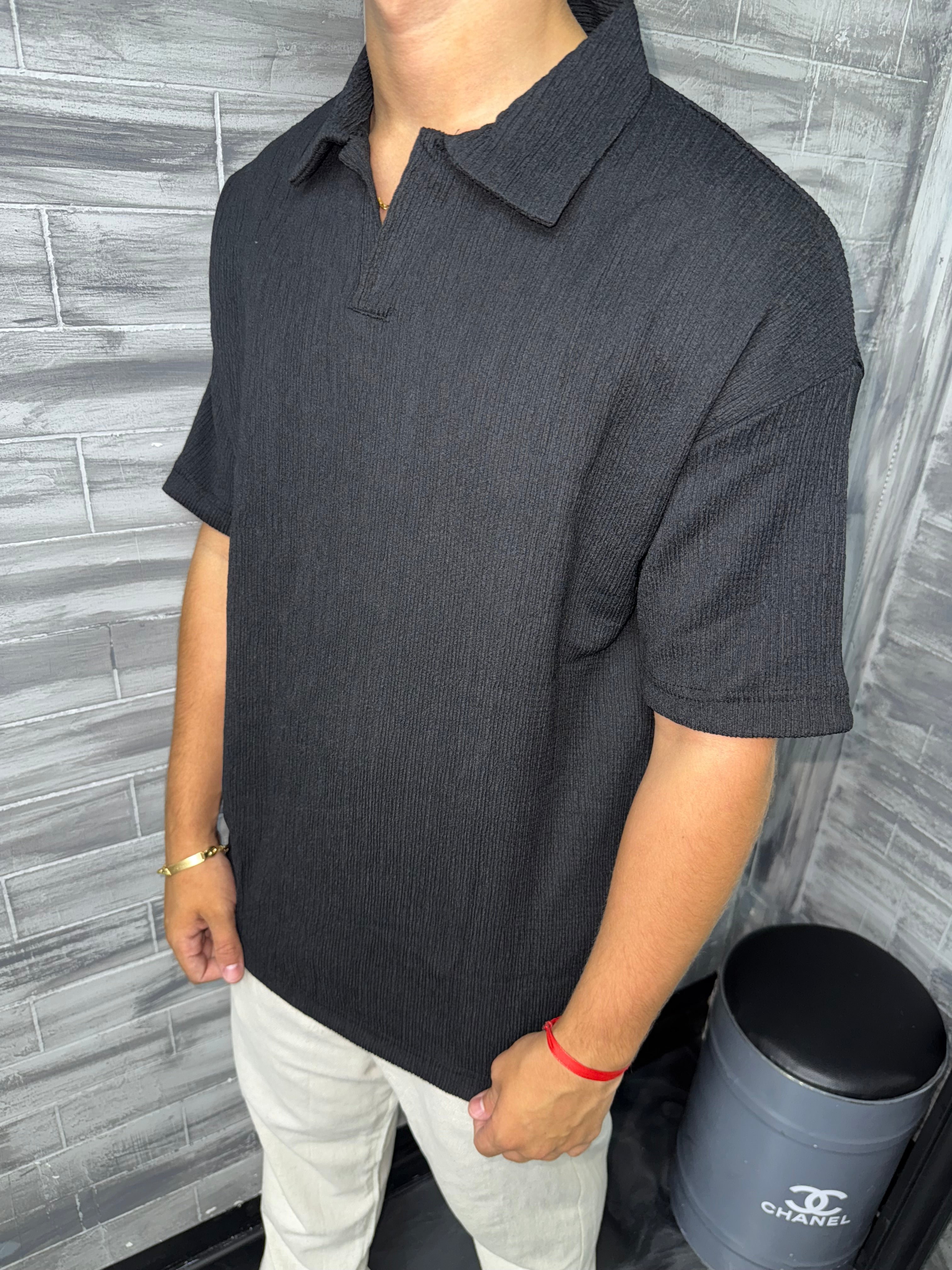 Polo Oversize noir