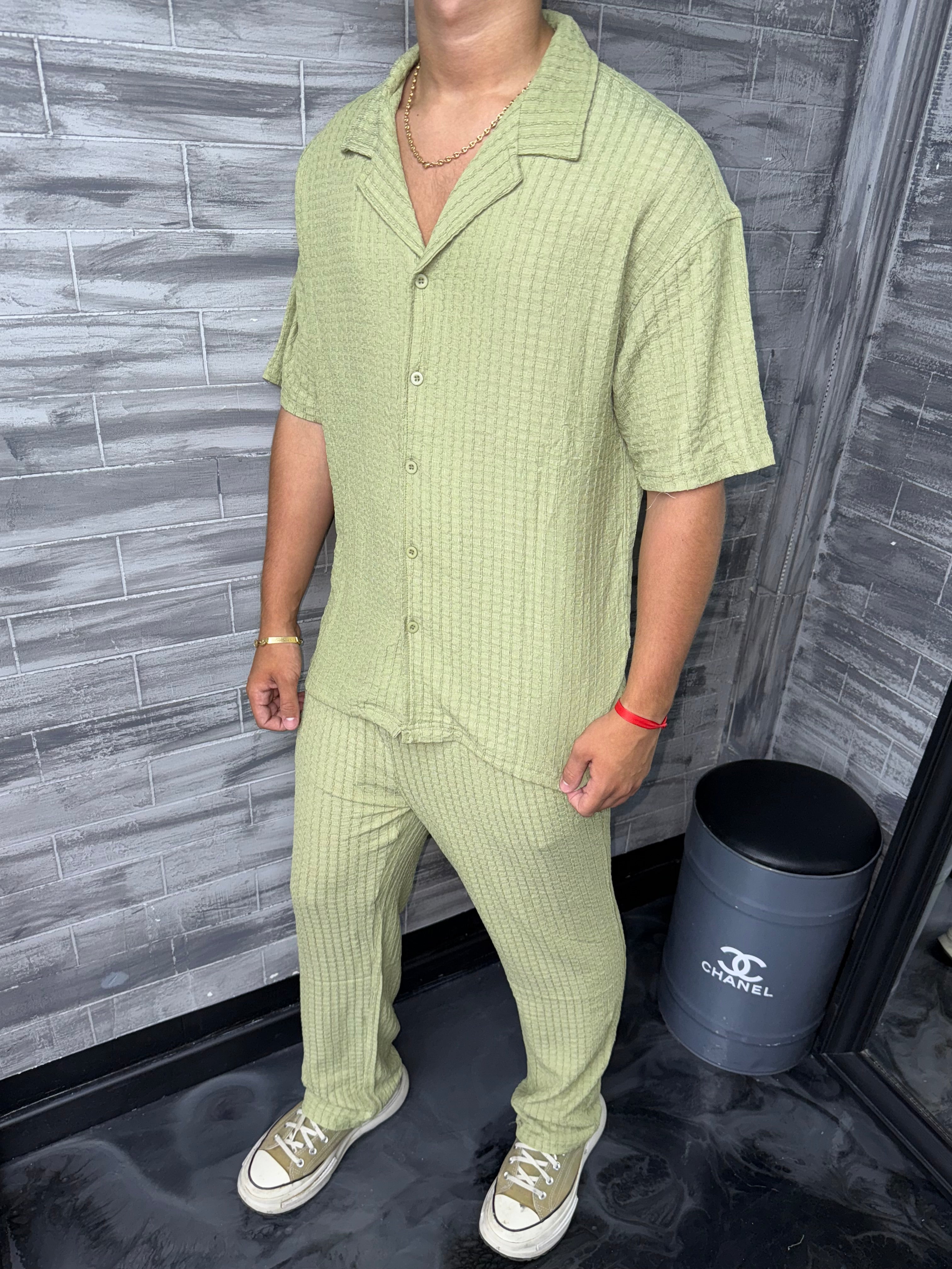 Ensemble Palma chemise + pantalon kaki
