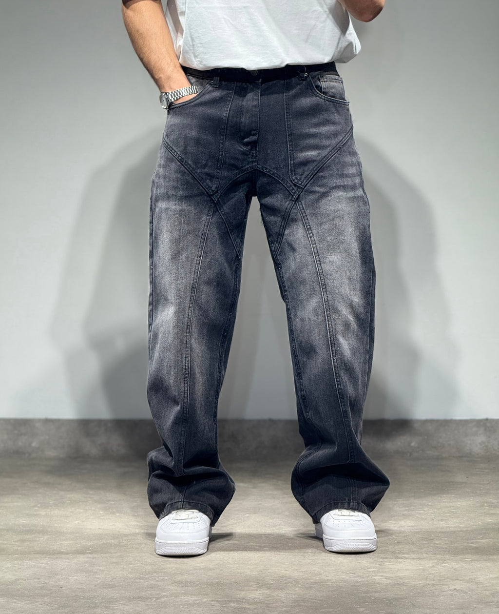 Jean Droit Levi's 520 Taille 36/32 - Délavé Noir/gris - Occasion Très Bon état Pour Homme