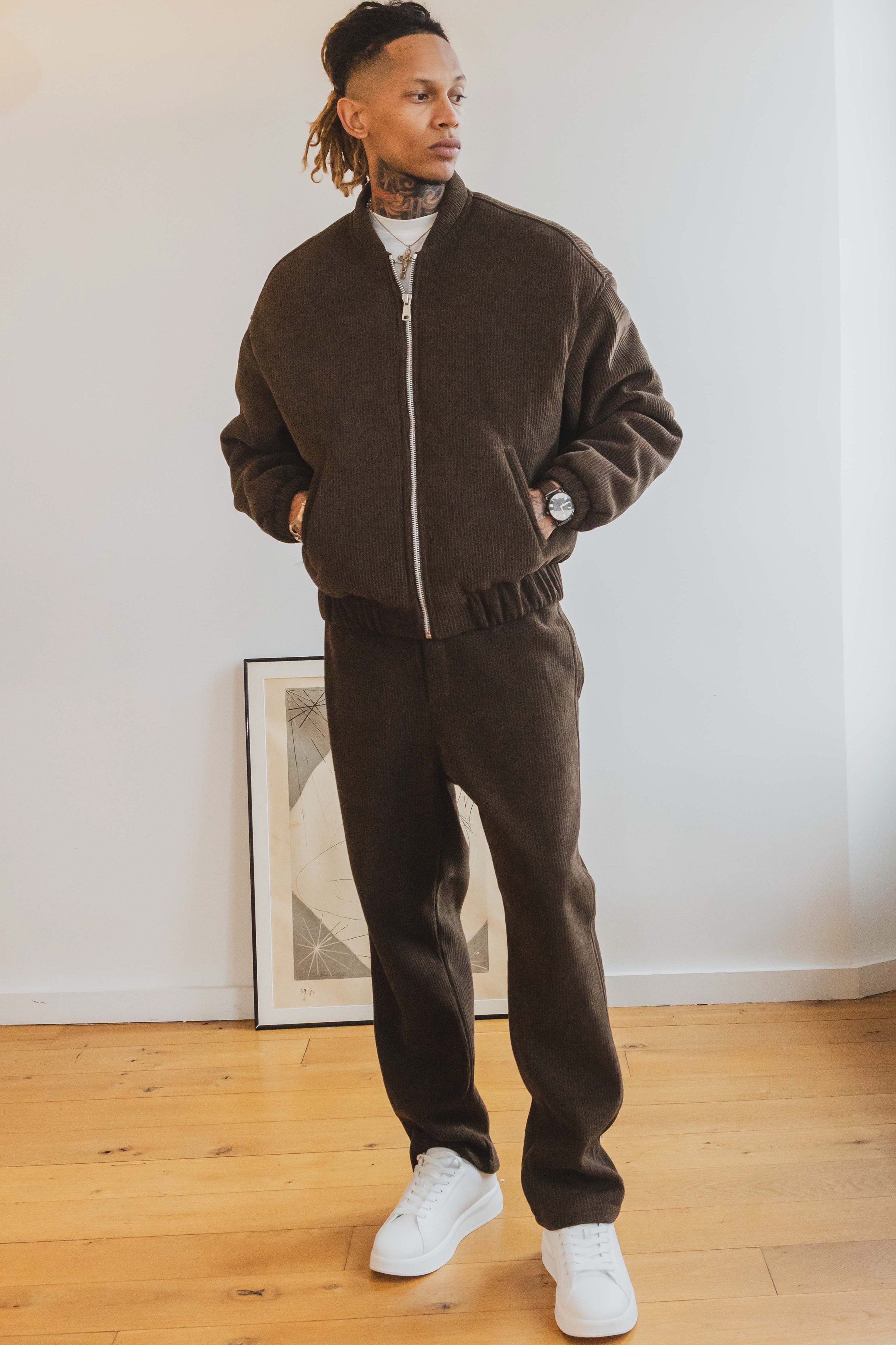 Ensemble velvet marron