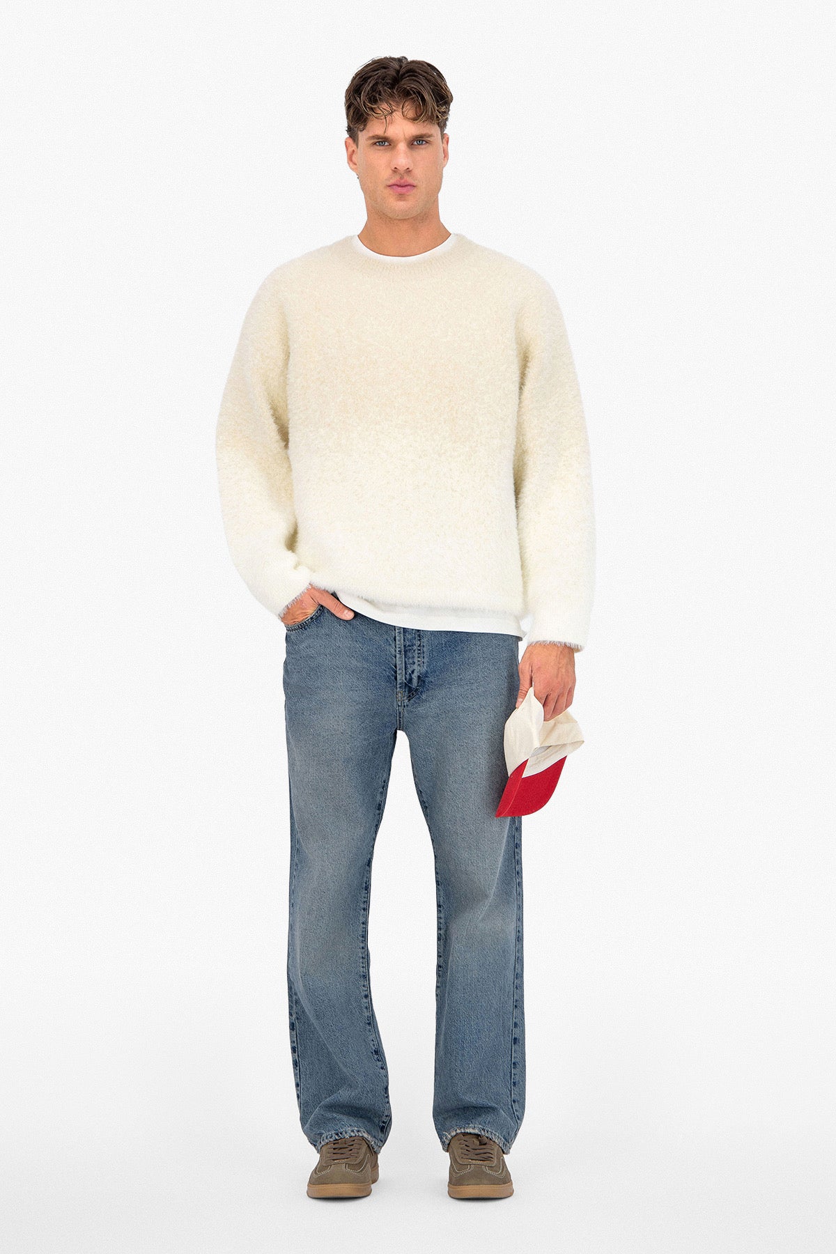 Pull fluffy Snow beige