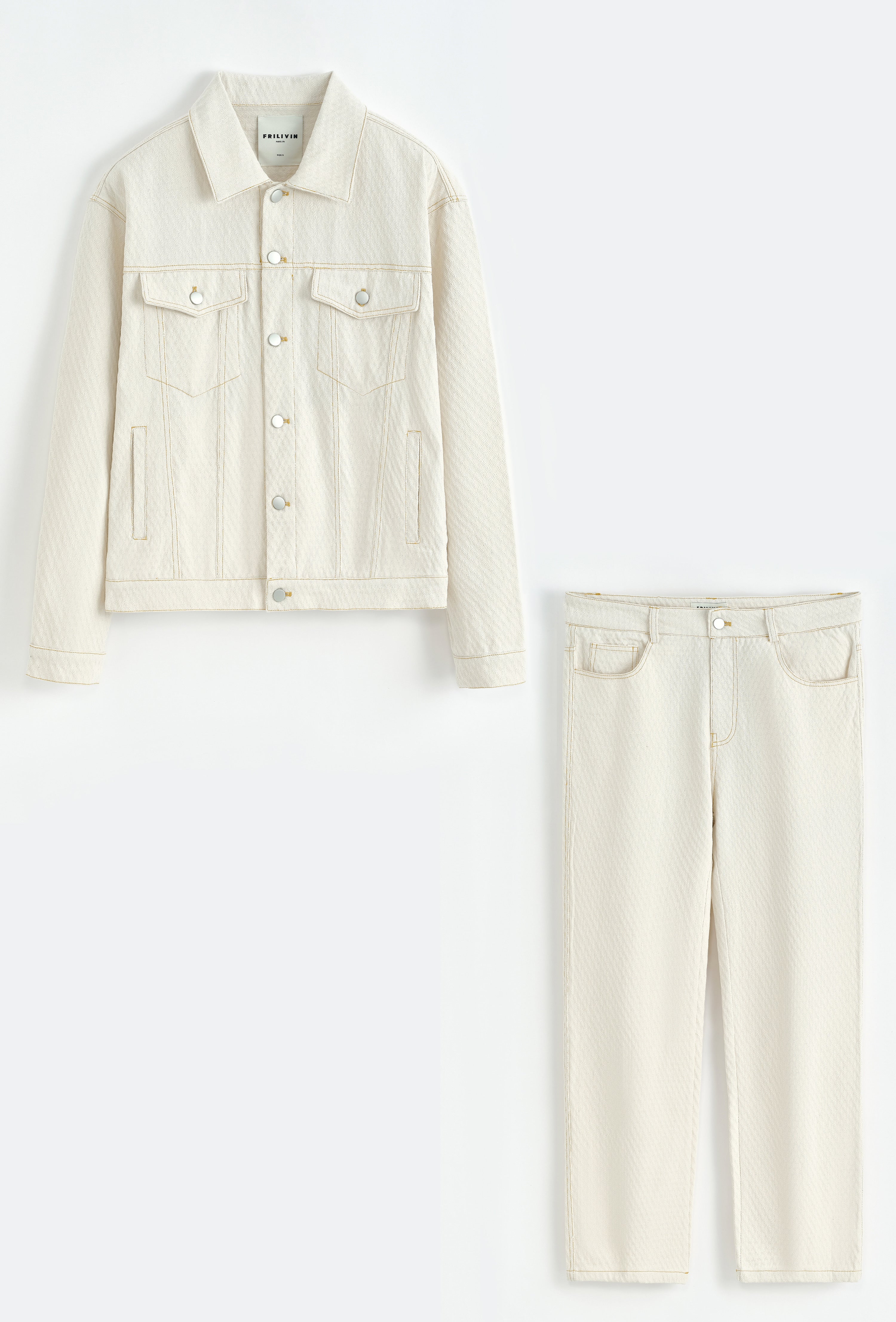 Ensemble veste + pantalon Denim beige