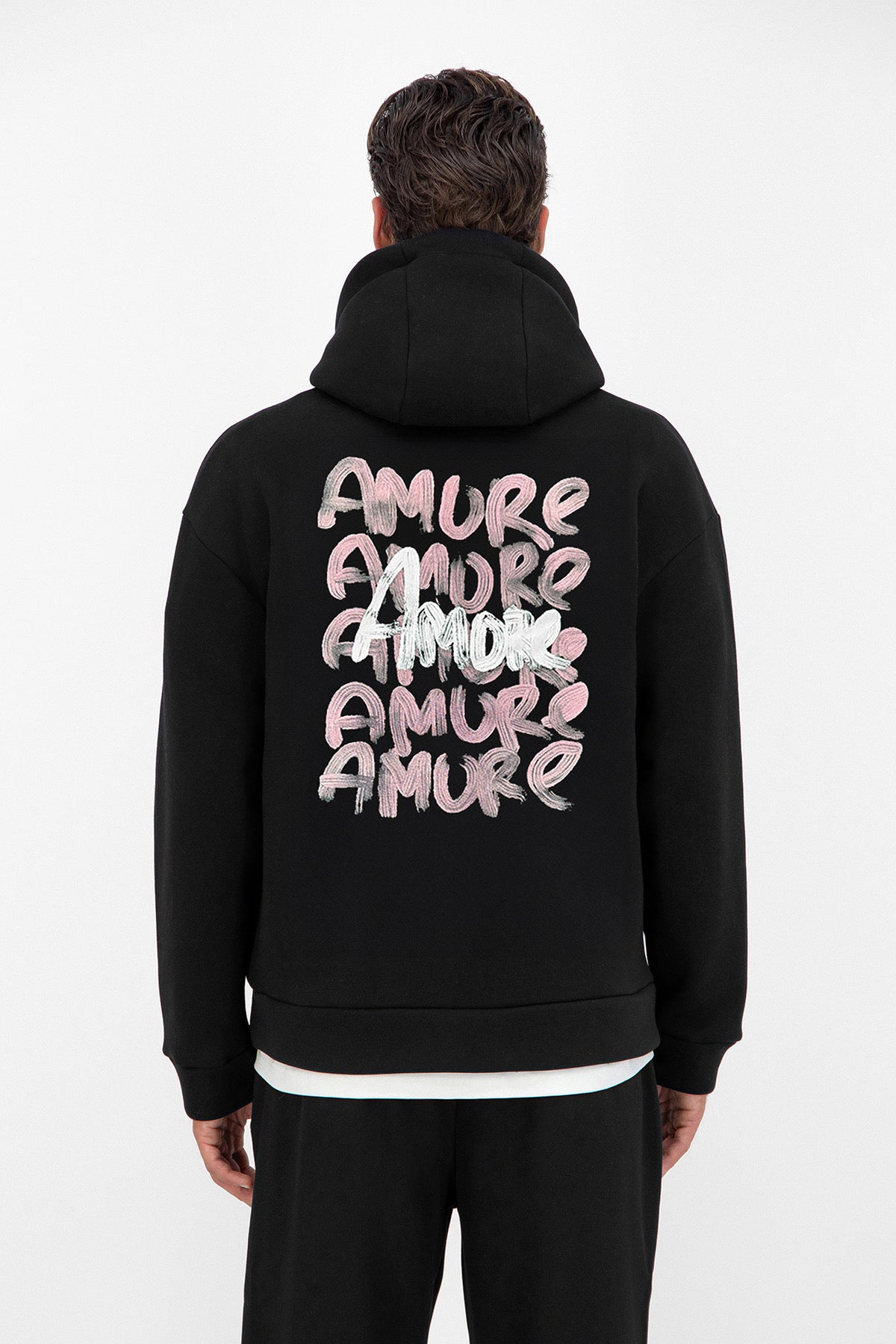 Sweat capuche noir Amore