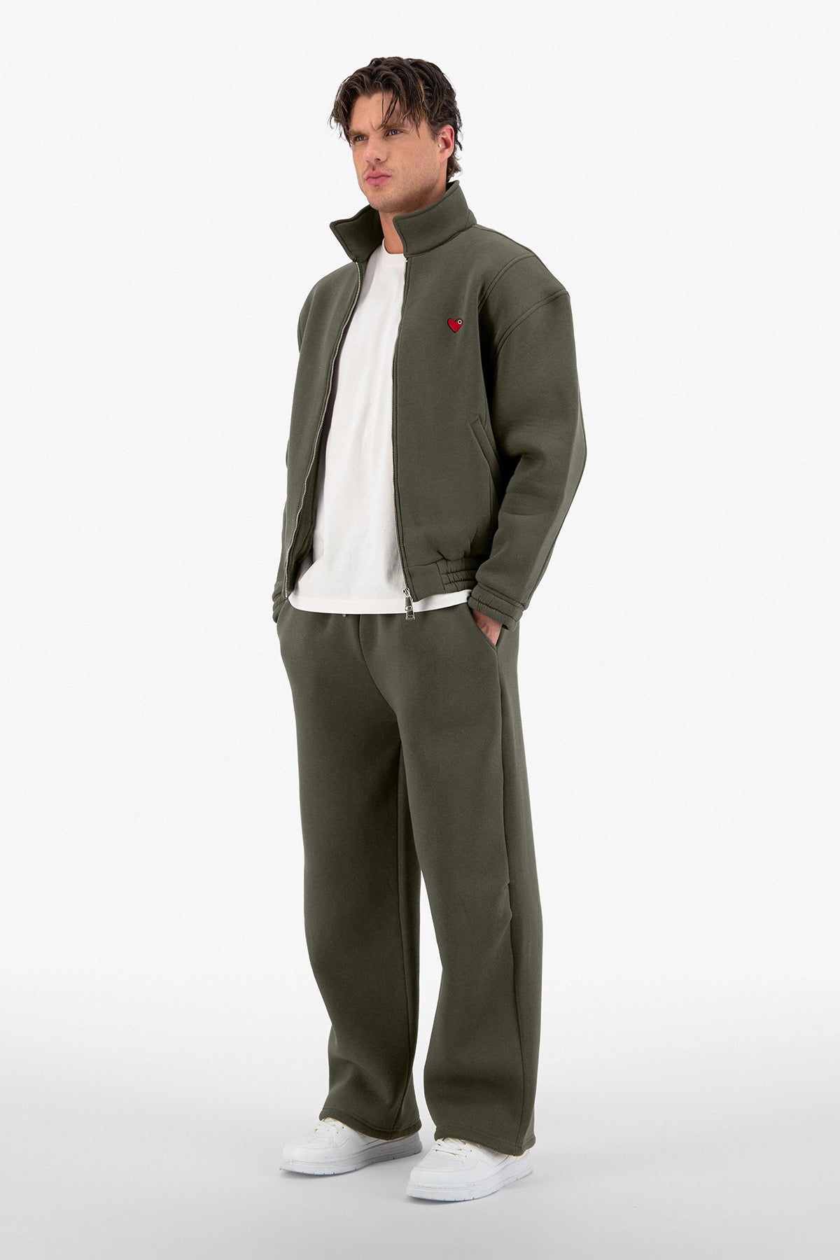 Veste kaki petit cœur