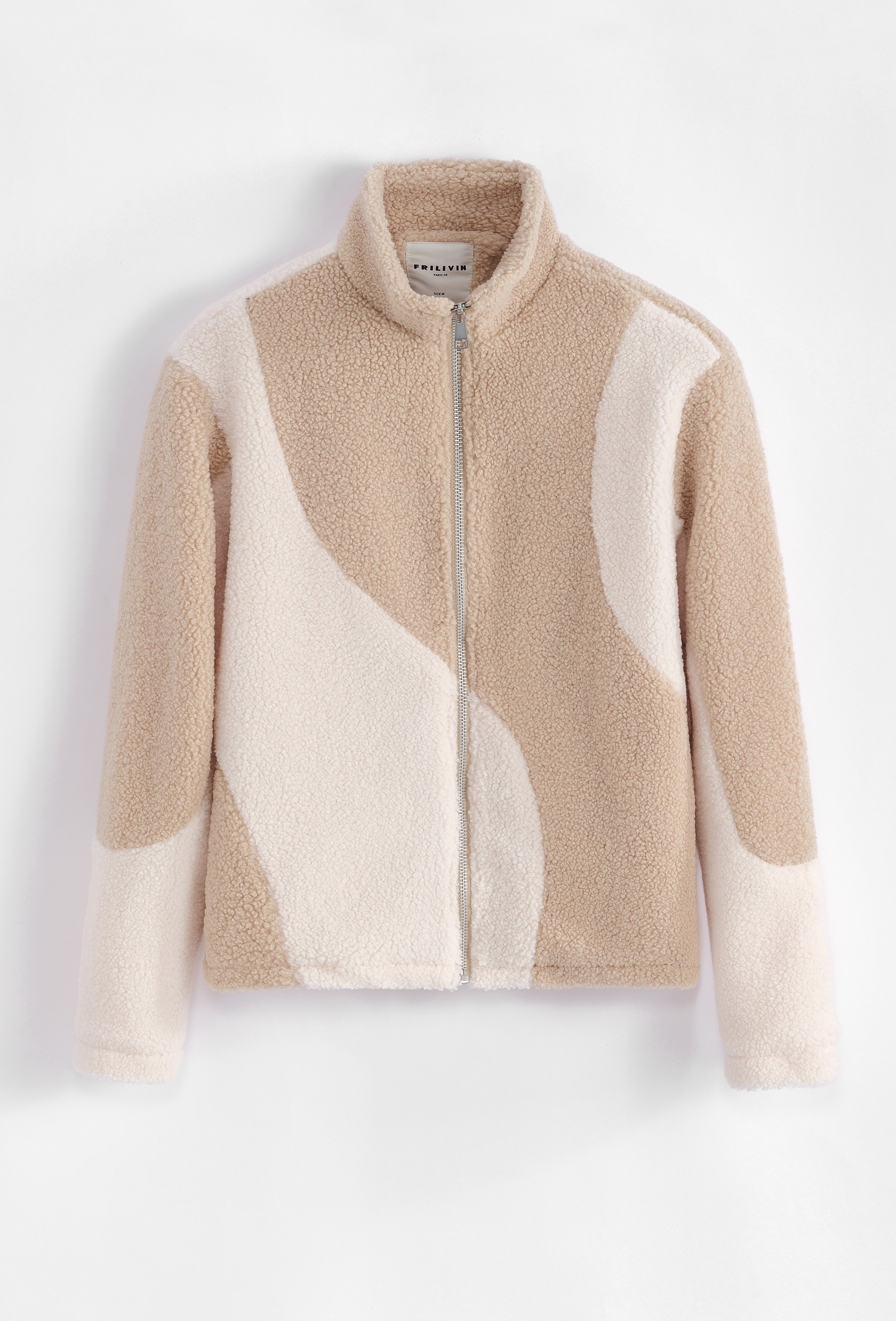 Veste laine beige blanc