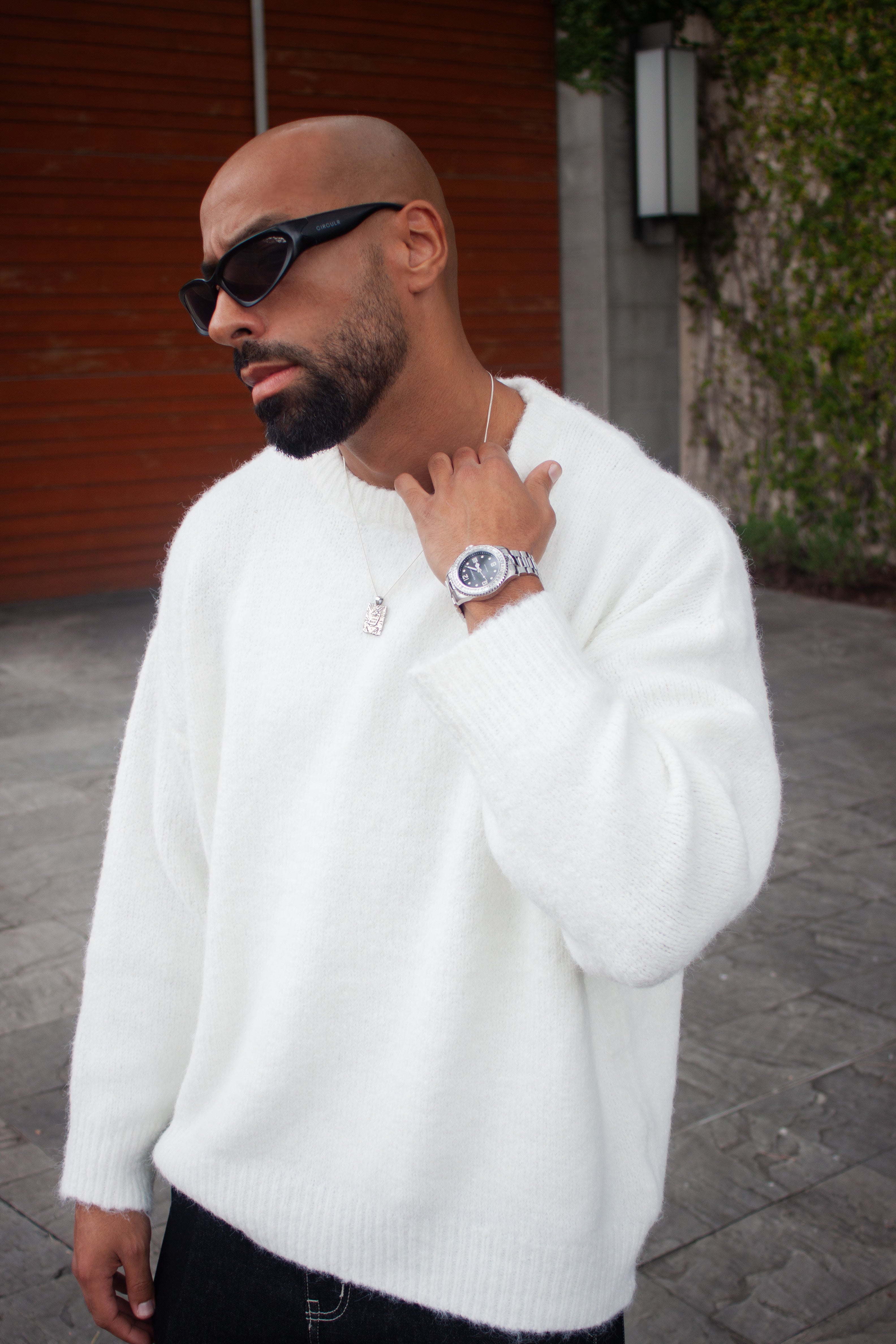 Pull fourrure blanc
