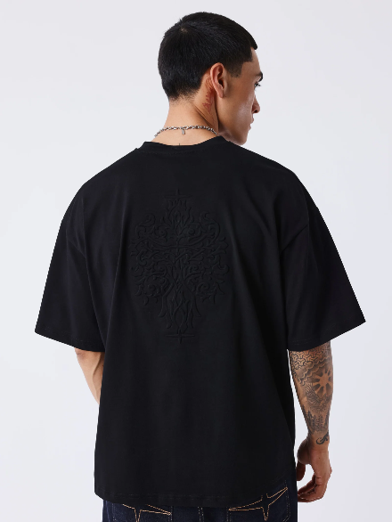 PXP - T-SHIRT MOTIF EMBOSSÉ NOIR