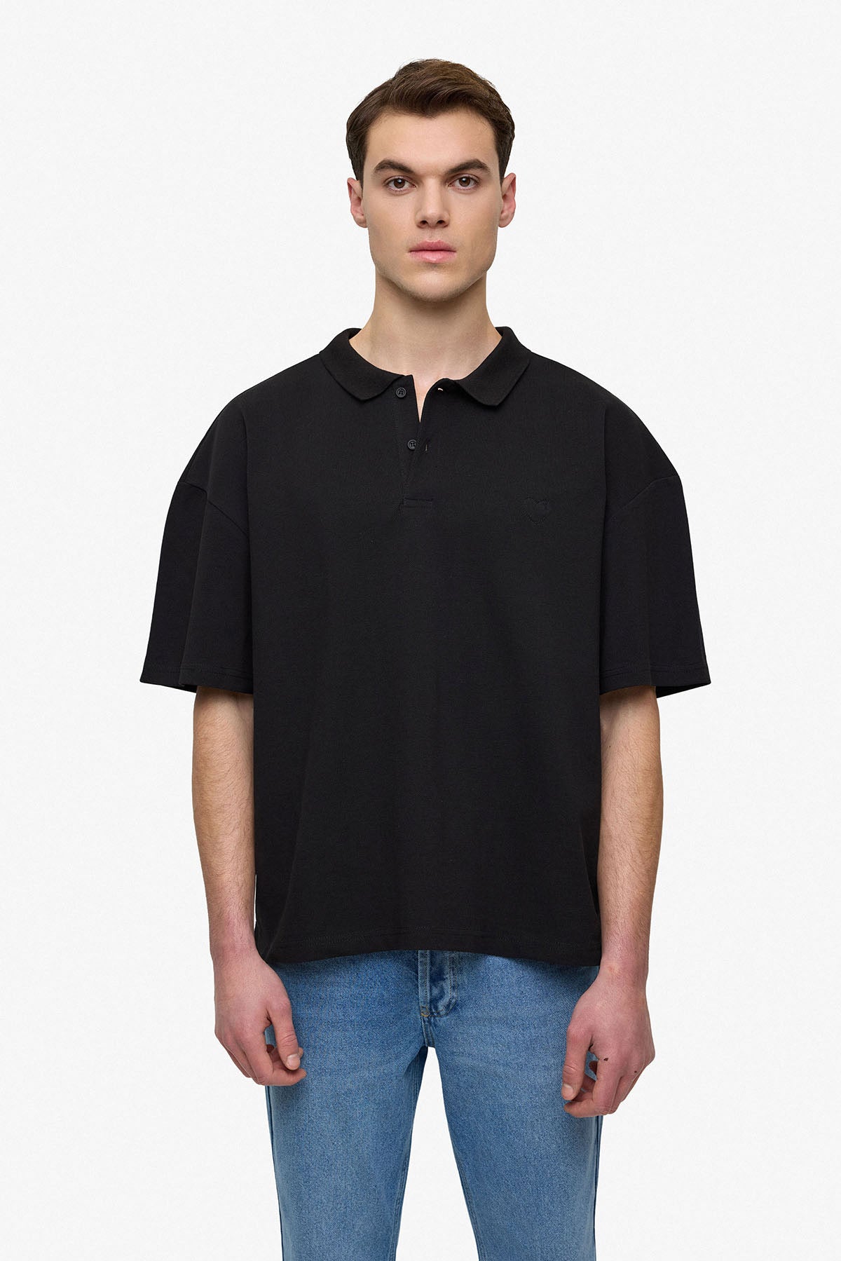 Polo petit cœur noir