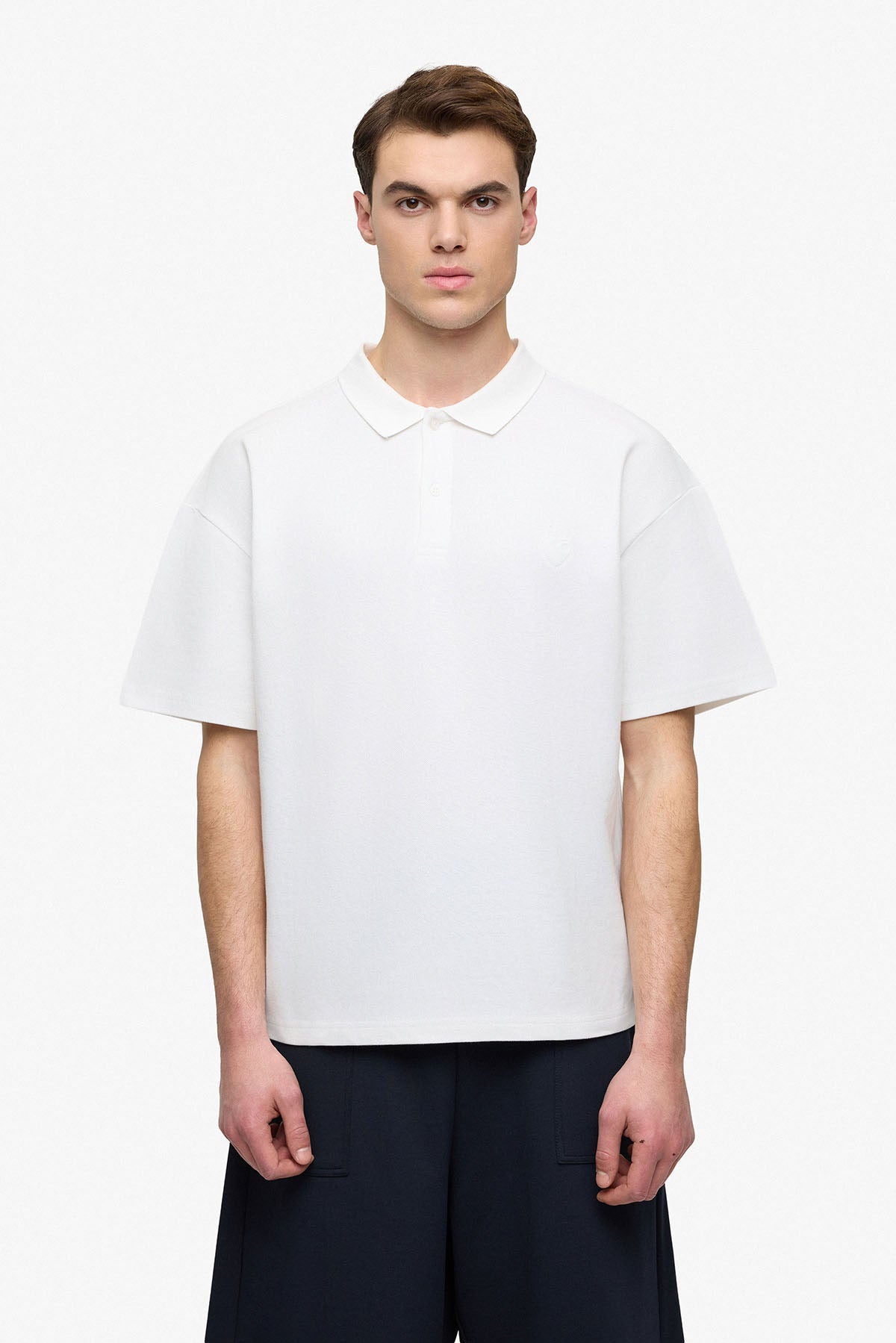 Polo petit cœur blanc