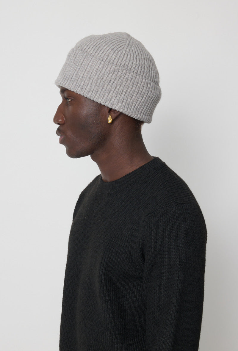 Bonnet maille gris