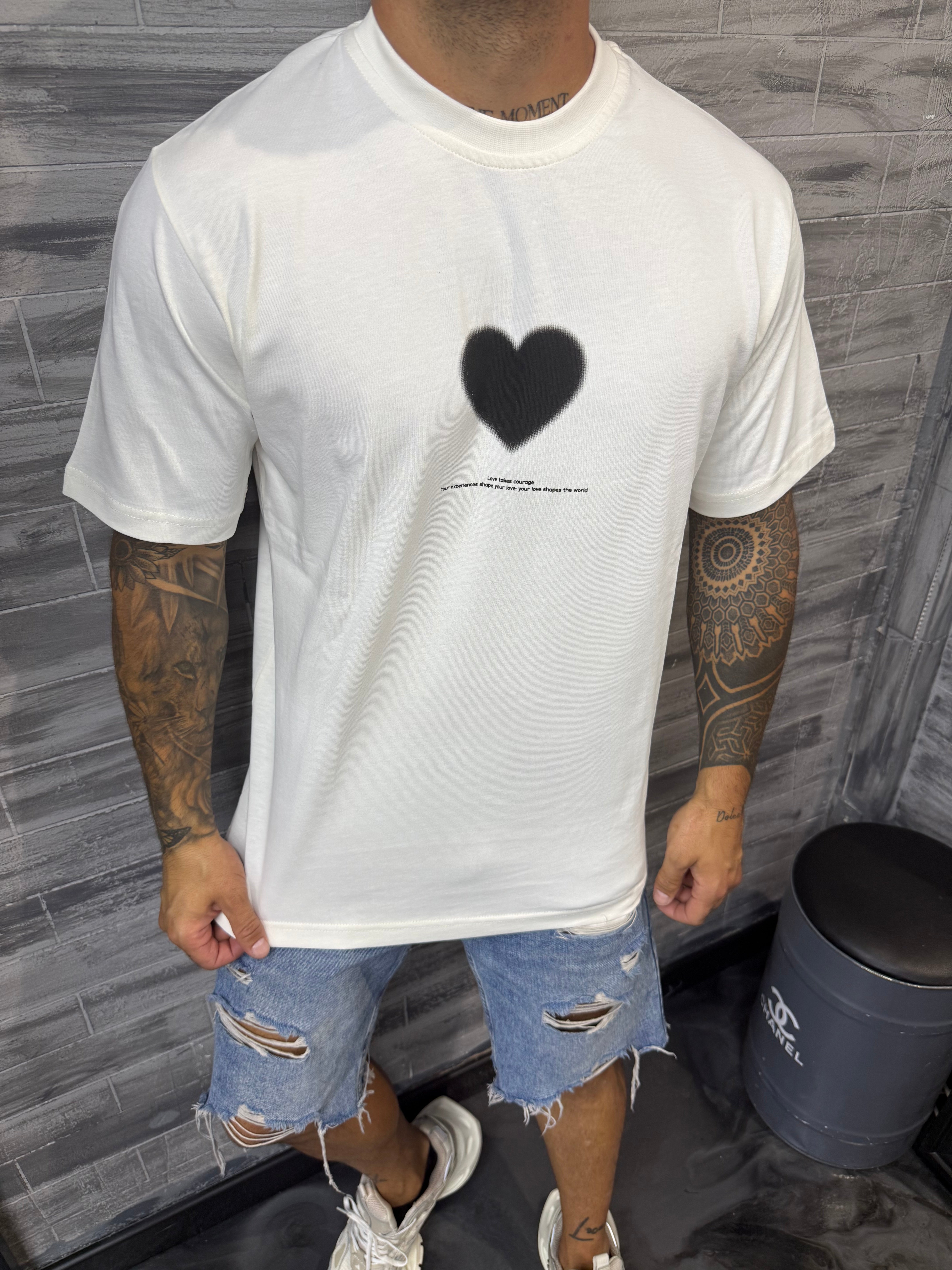 T-shirt Love Cœur blanc