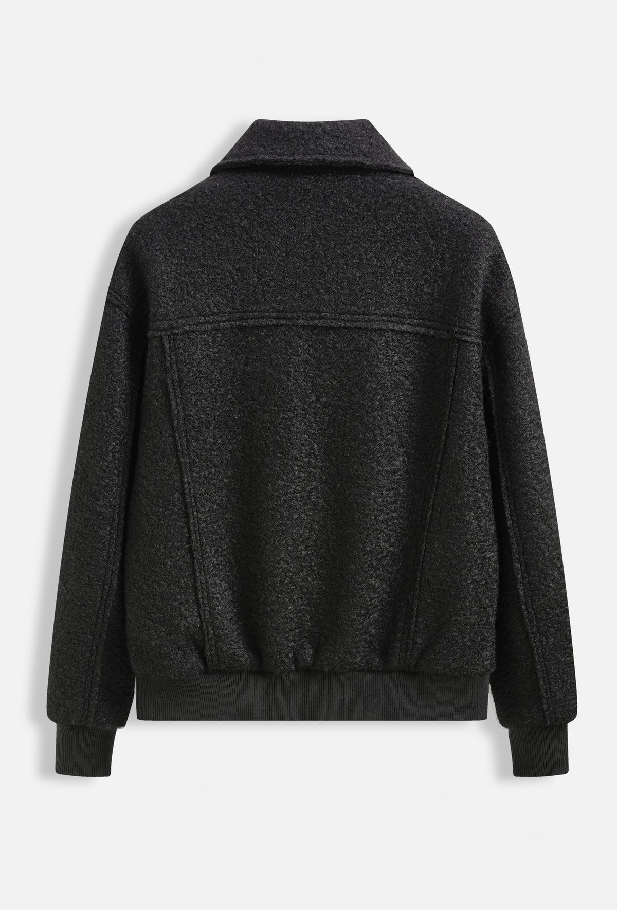 Veste laine bouclée noir