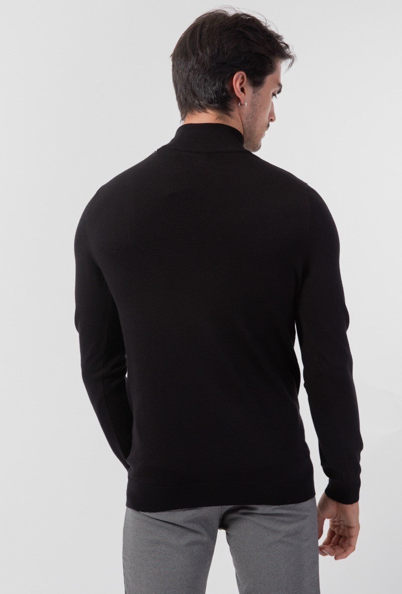 Pull Col montant noir