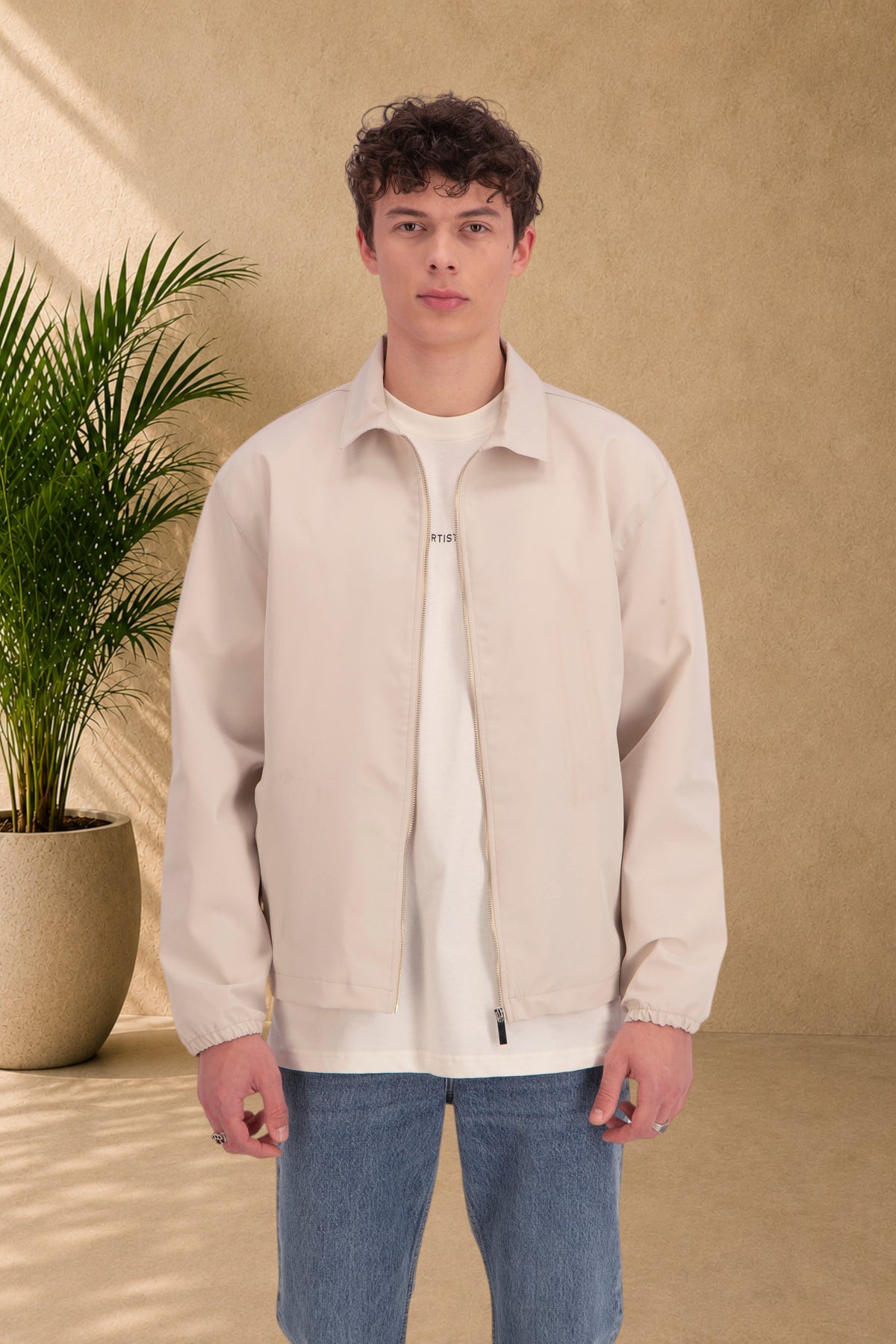 Veste zip beige