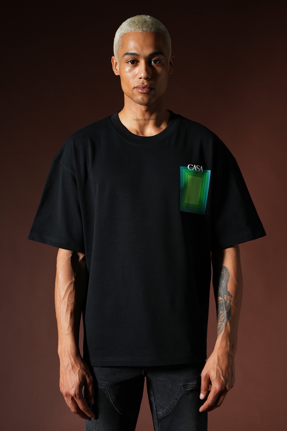 T-Shirt Casa noir / vert