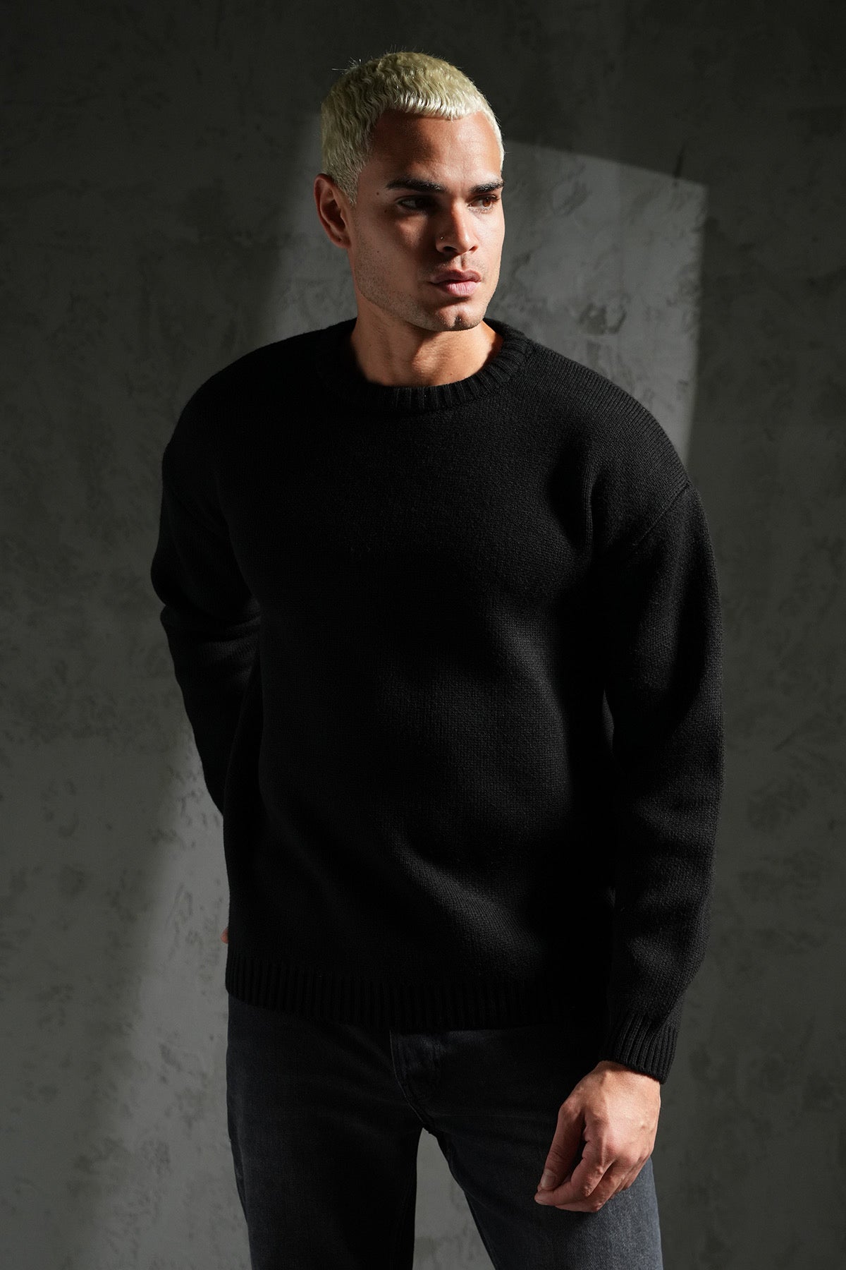 Pull épais maille noir