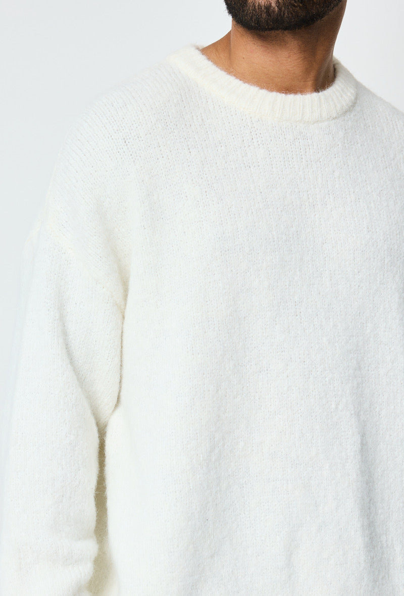 Pull fourrure blanc