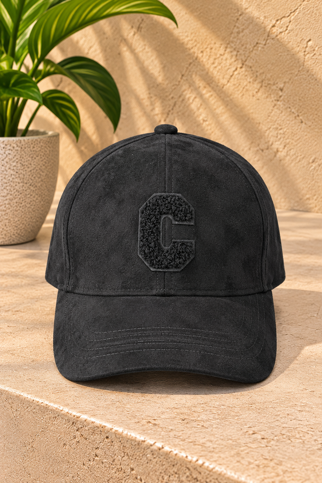 Casquette C daim noire