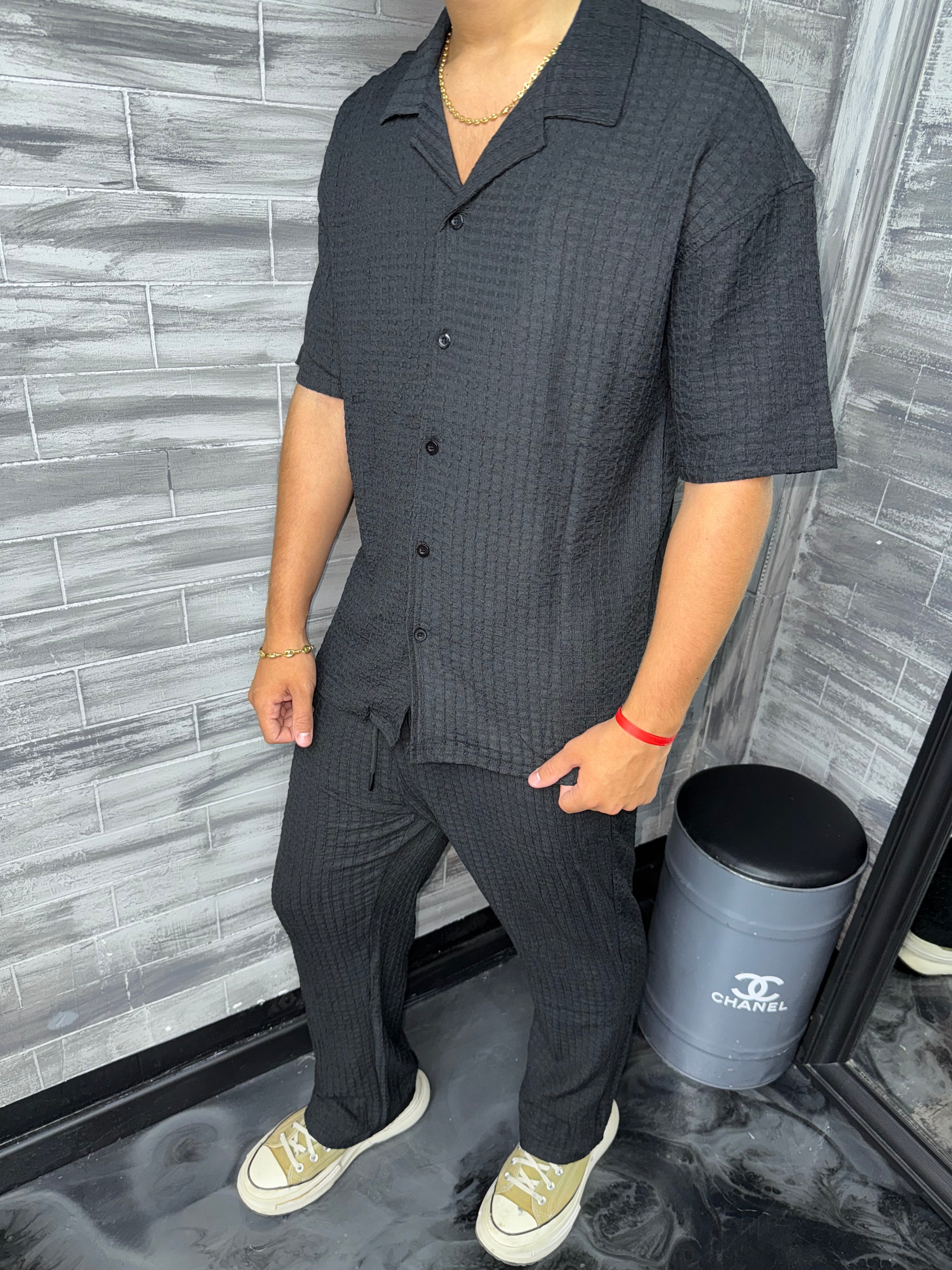 Ensemble Palma chemise + pantalon noir