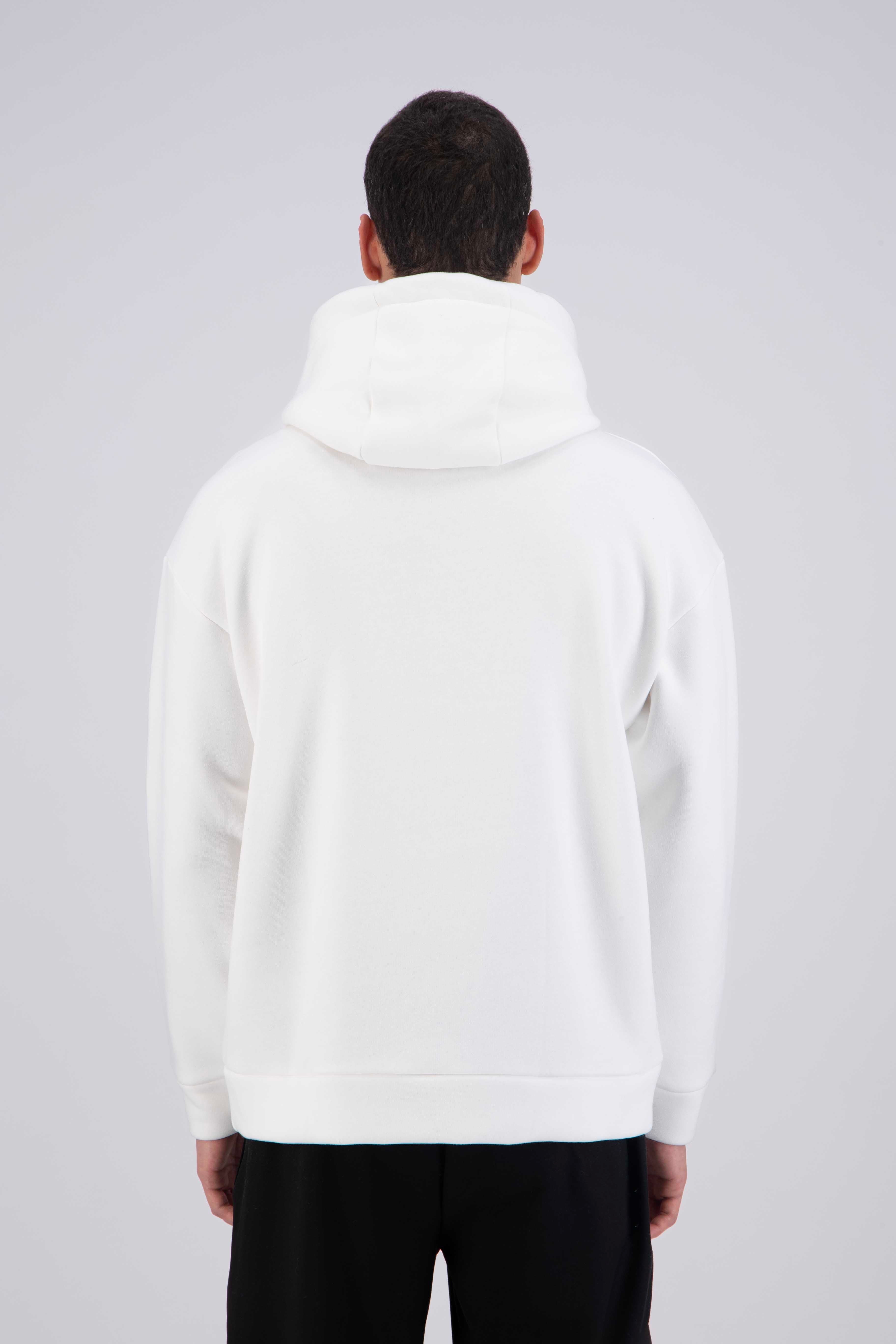 Sweat capuche Blanc Cœur rouge