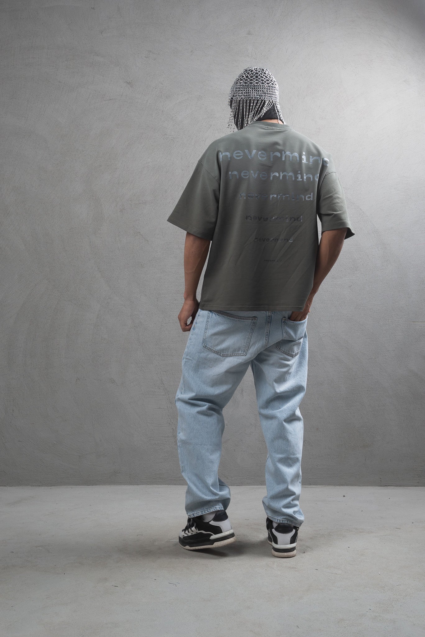 T-shirt Oversize Nevermind kaki