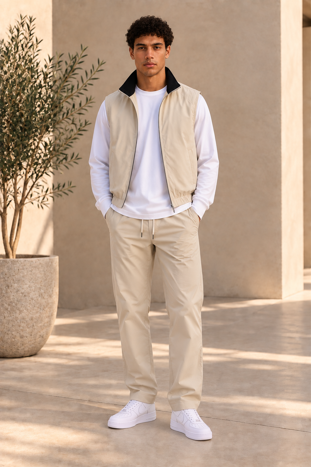 Ensemble Revers beige veste + pantalon