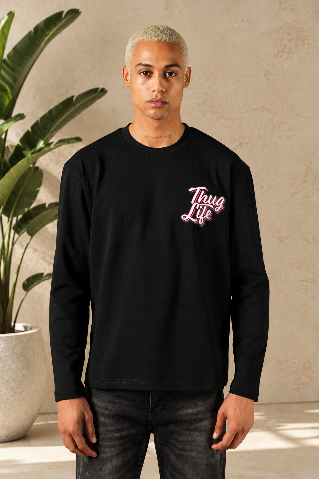 T-Shirt manche longue Thug noir